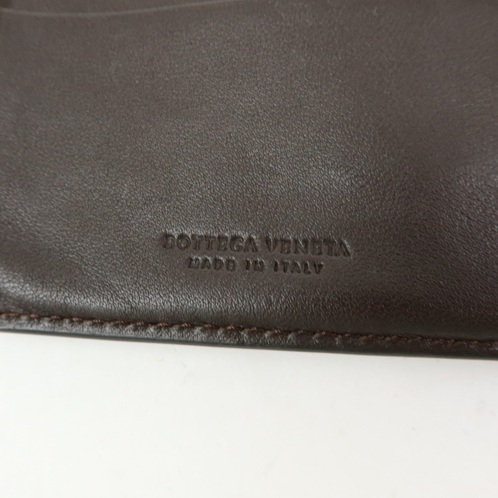 BOTTEGA VENETA Intrecciato Leather Bi-fold Long Wallet Brown