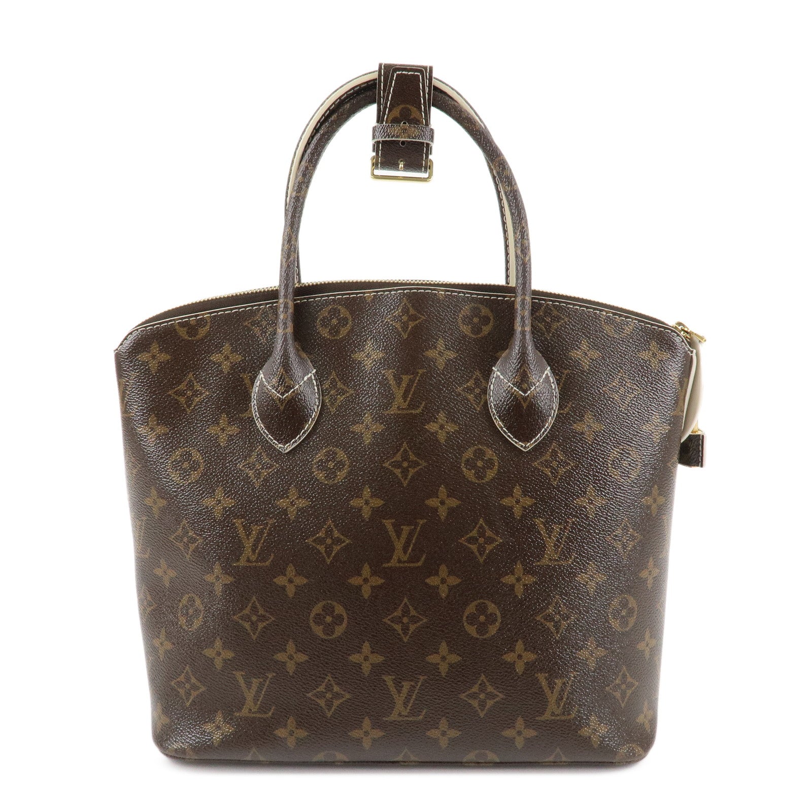 Louis Vuitton Monogram Shiny Canvas Lock It Hand Bag Brown M40597 Used