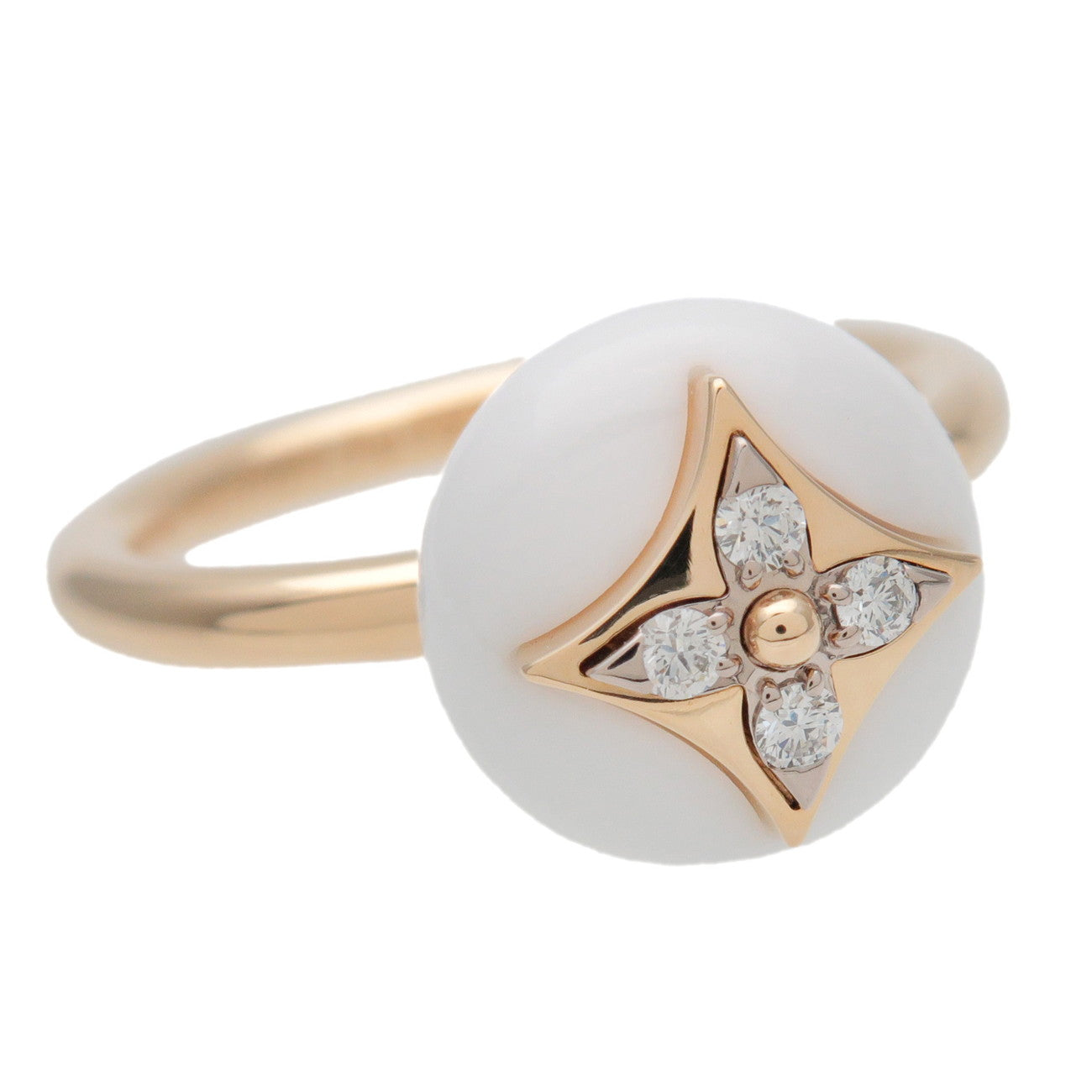Louis Vuitton B Blossom Ring White Arcade K18 750YG Q9L99A #54 US7
