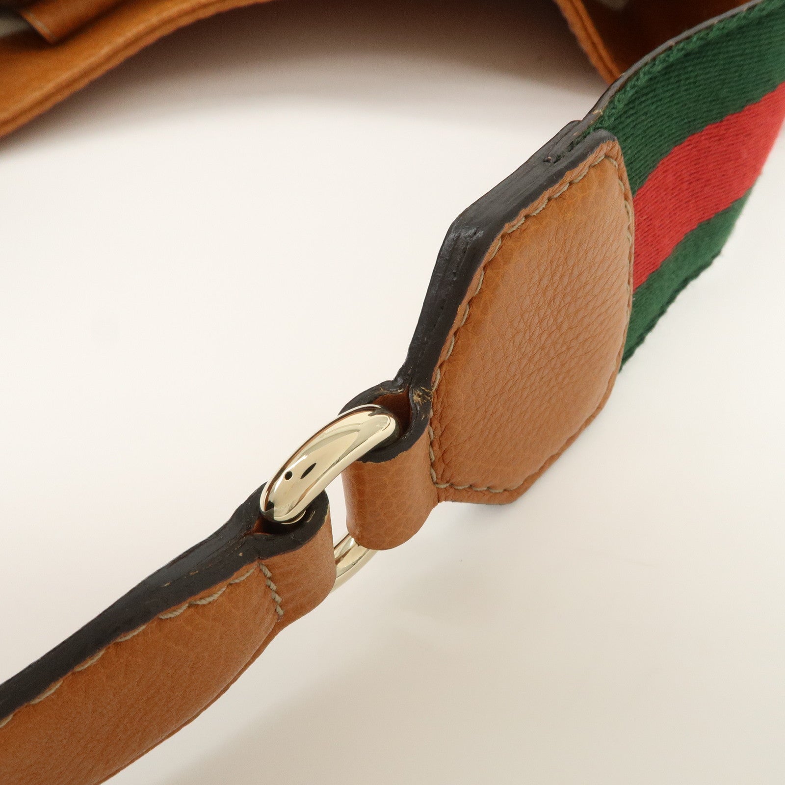 GUCCI Sherry Heritage Leather Shoulder Bag Brown 247597