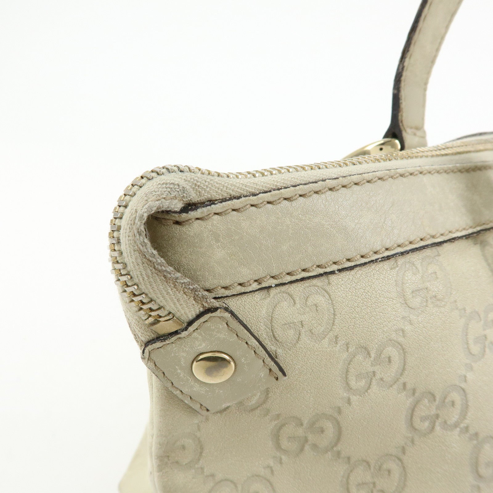 GUCCI Abbey GG Canvas Tote Bag Shoulder Bag White 141470