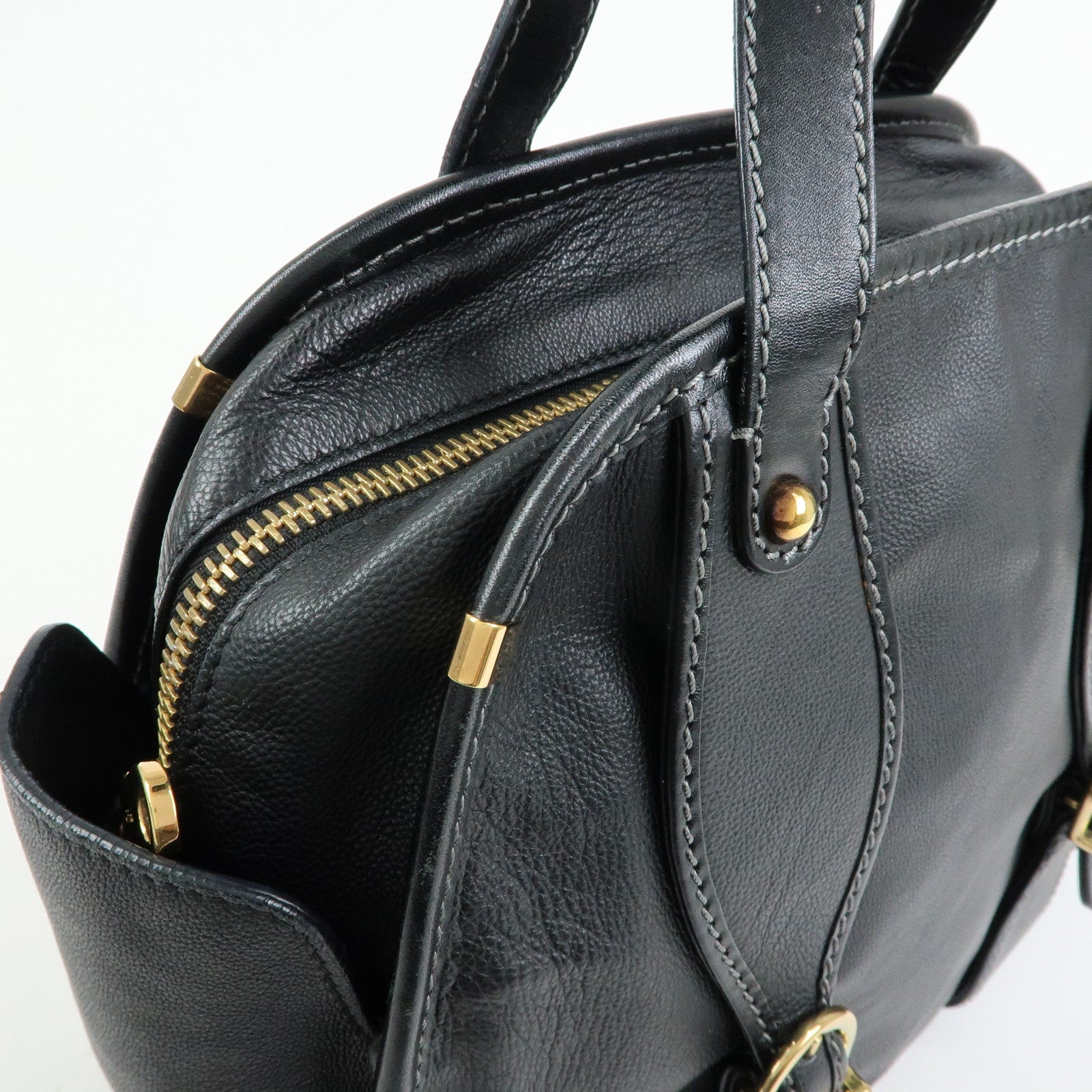 Chloe Susan Leather 2Way Bag Shoulder Bag Hand Bag Black