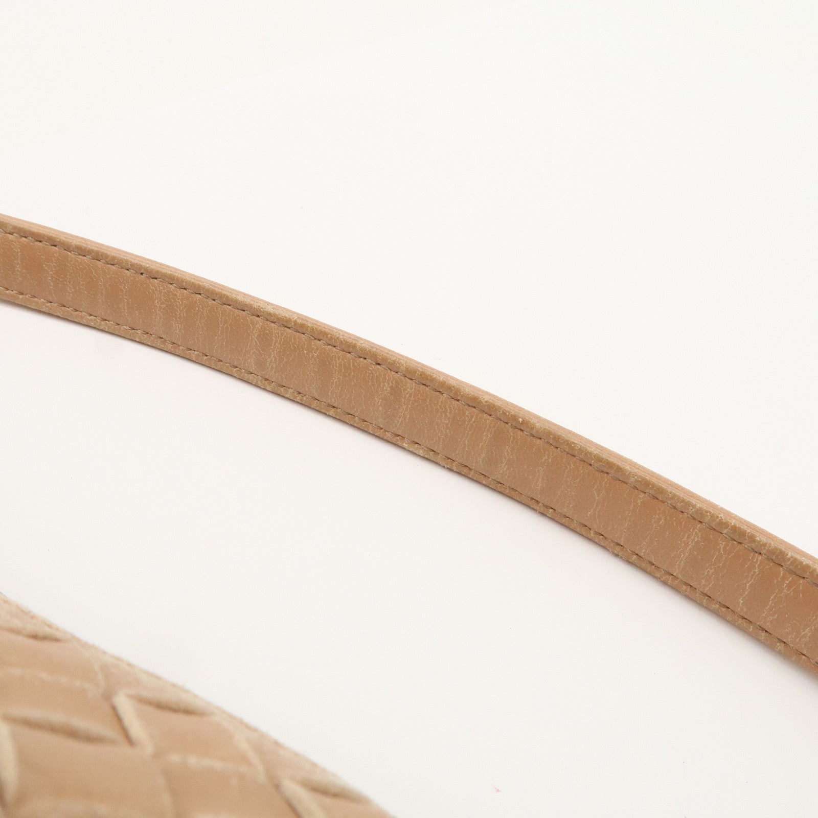 BOTTEGA VENETA Intrecciato Leather Shoulder Bag Hand Bag Pink Used