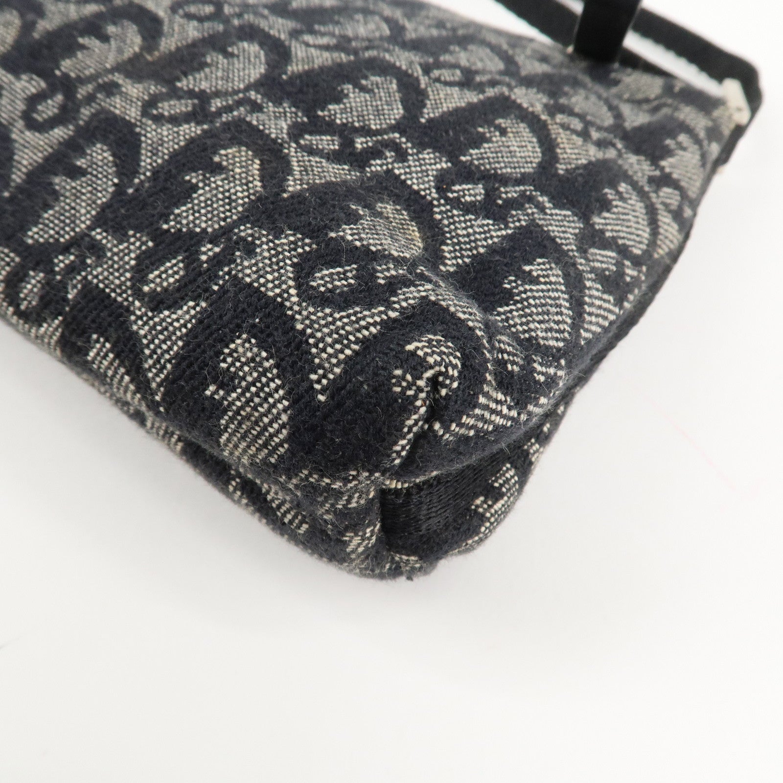 Christian Dior Trotter Canvas Leather Shoulder Bag Hand Bag Black Used