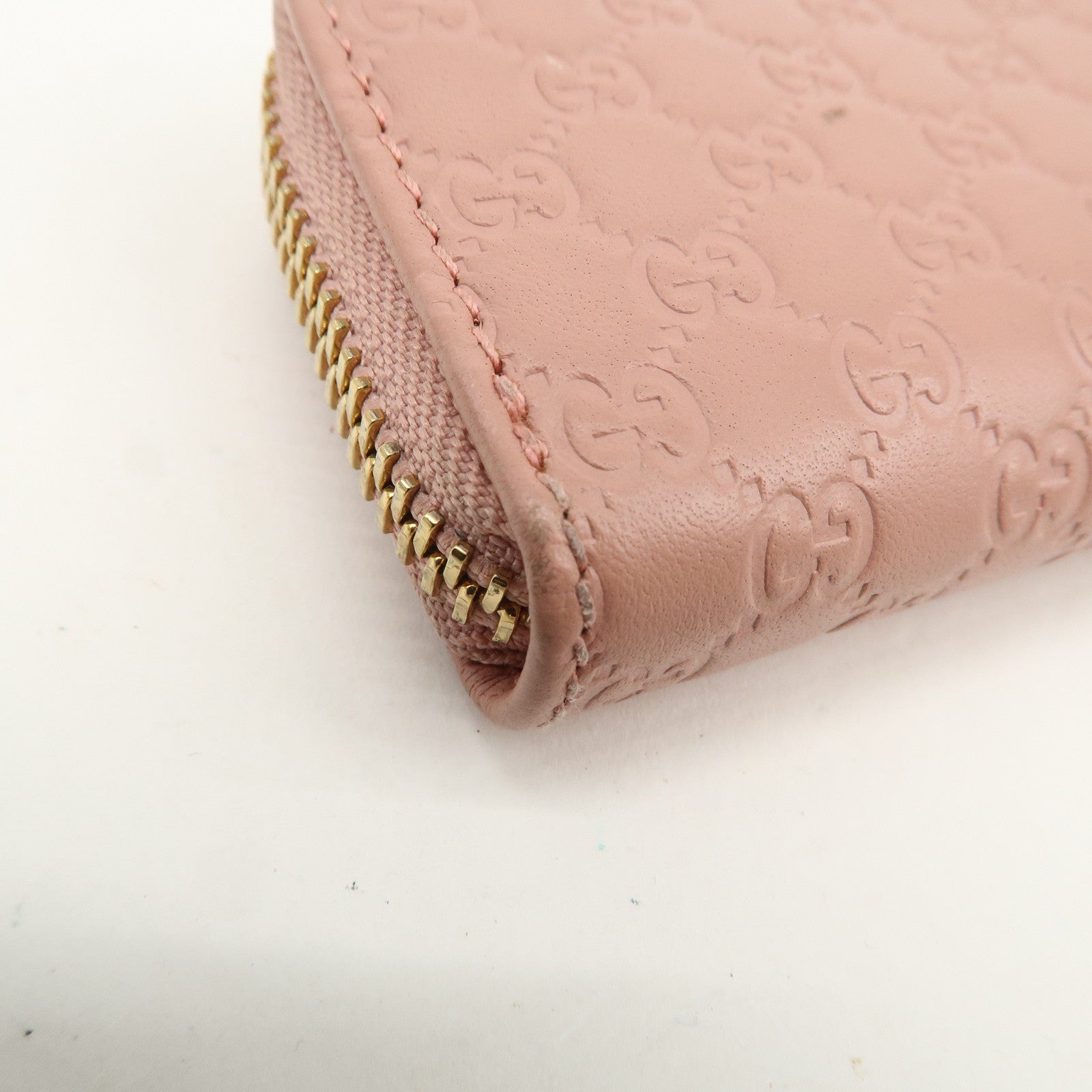 GUCCI Micro Guccissima Leather Coin Case Coin Purse Pink 449896