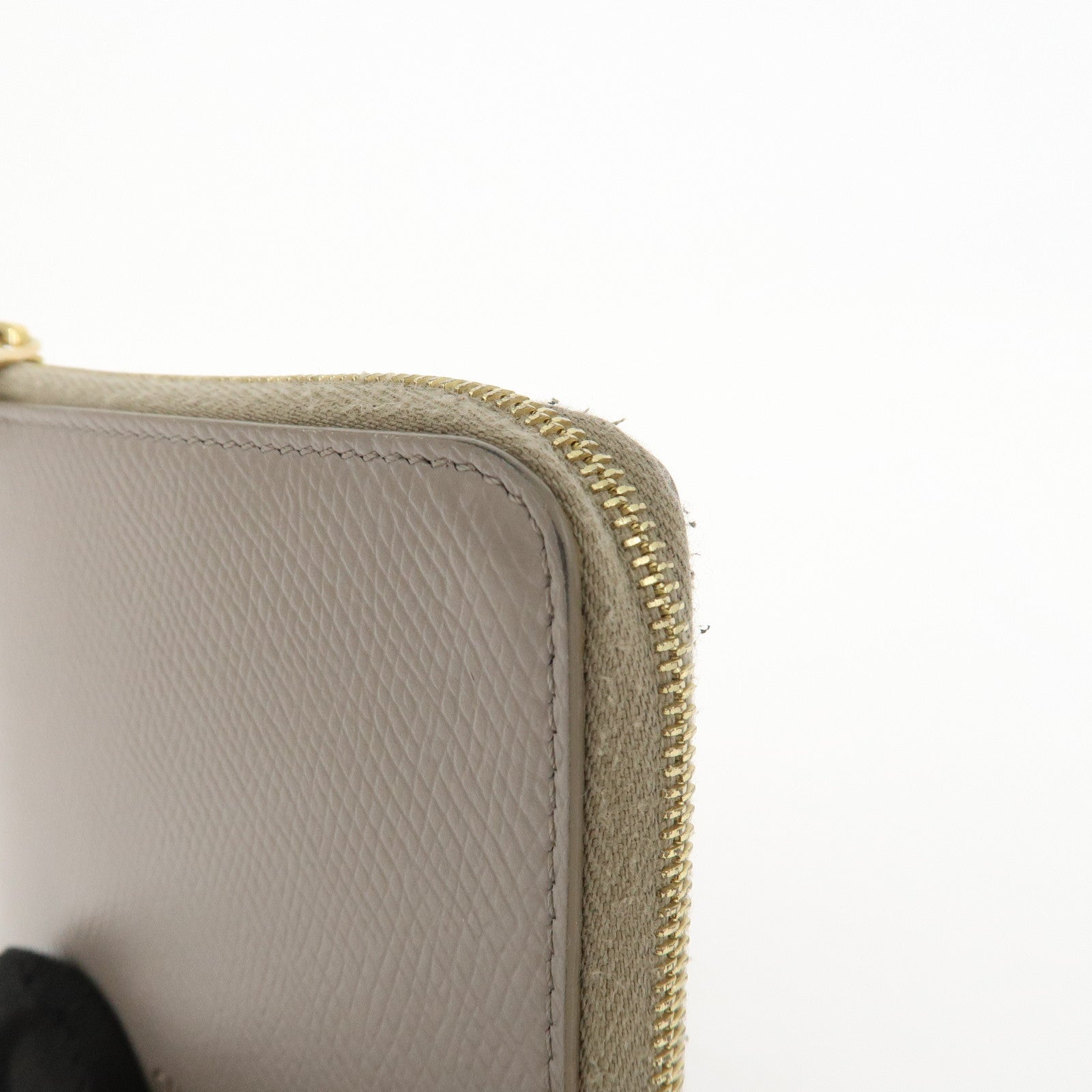 CELINE Leather Compact Wallet Card Case Beige