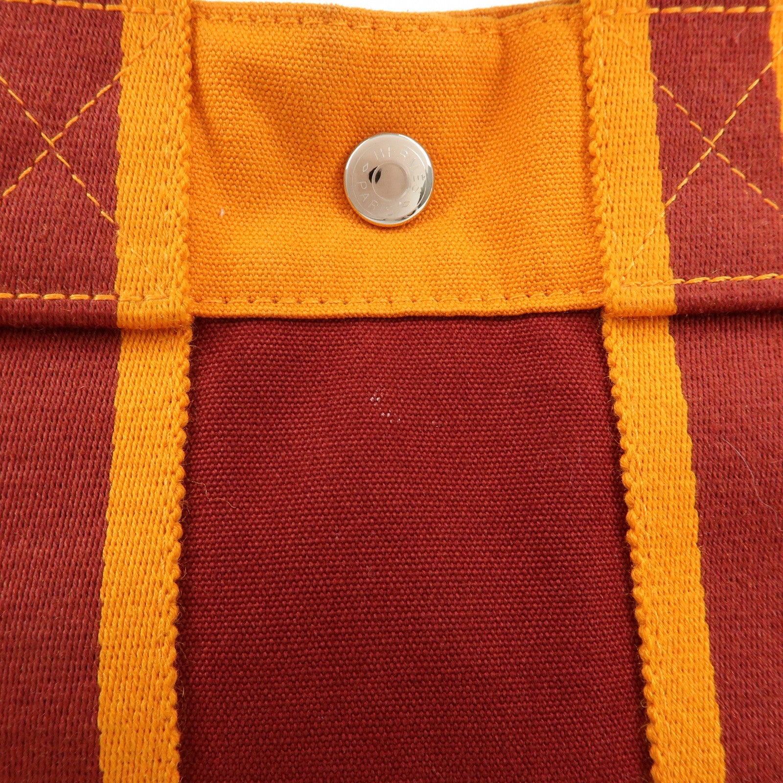 HERMES Fourre Tout PM Tote Bag FRENCH FESTIVAL OF HAWAII Red Brown