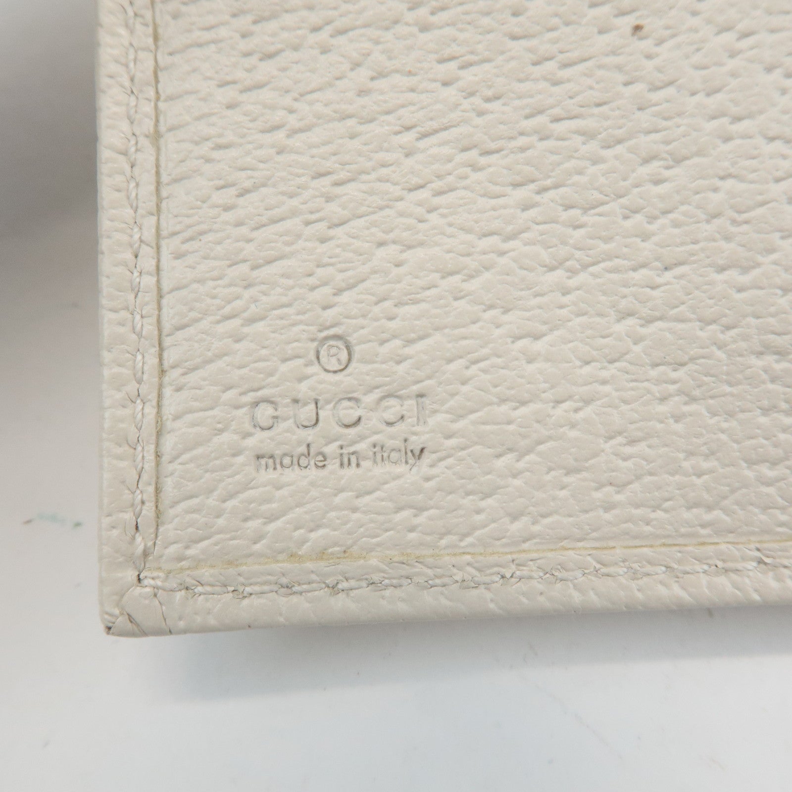 GUCCI Sherry GG Canvas Leather Bi-fold Wallet Beige Ivory 181669 Used