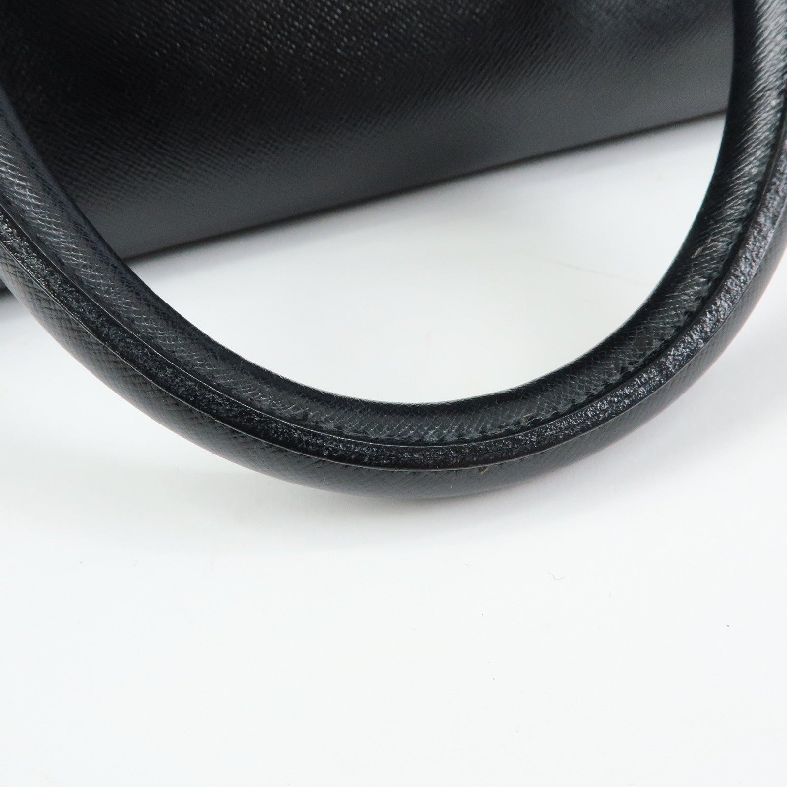 BURBERRY Leather Mini Boston Bag Hand Bag Tote Bag Black