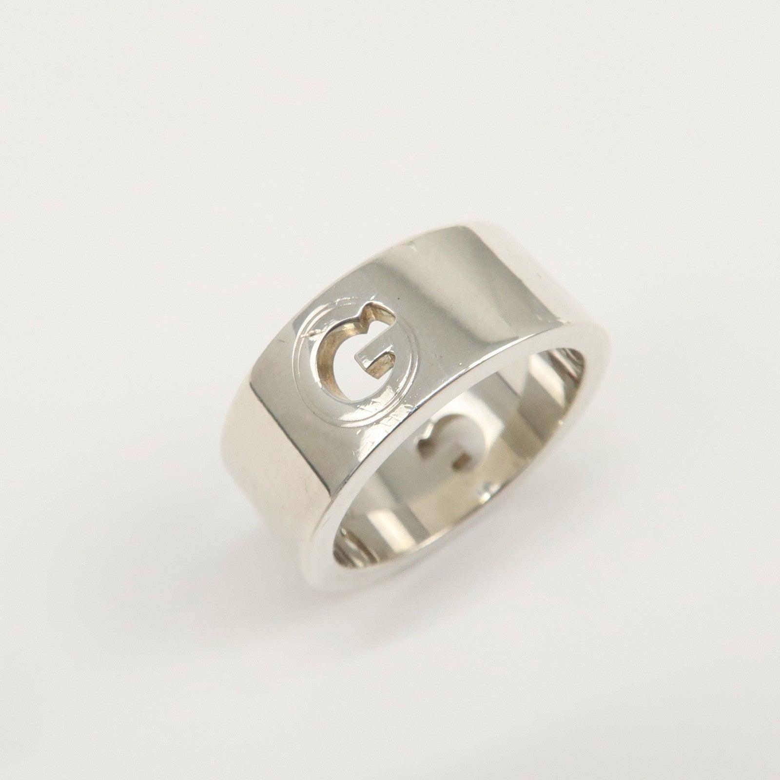GUCCI Logo Metal Ring SV925 #12 Silver
