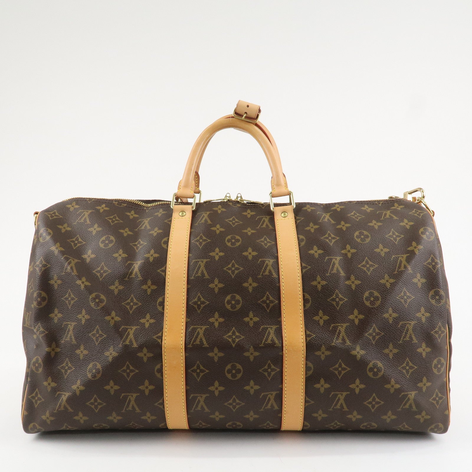 Louis Vuitton Monogram Keep All Bandouliere 50 Boston Bag Brown M41416 Used