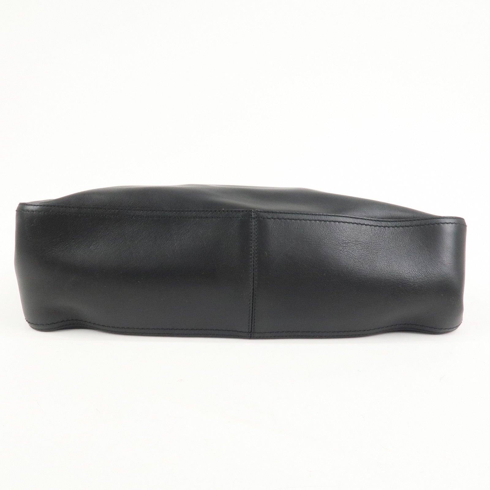 Ferragamo Gancini Leather Tote Bag Shoulder Bag Black