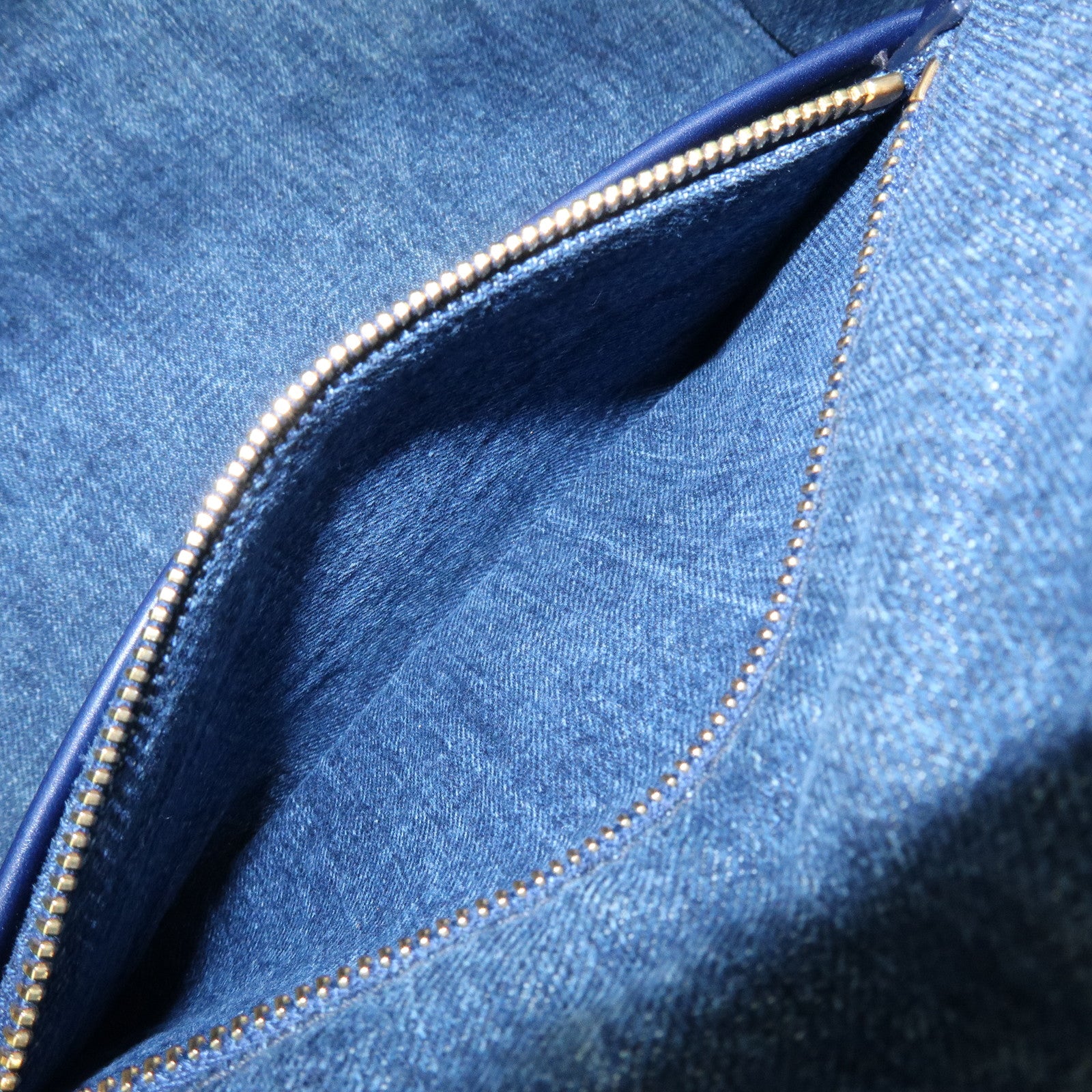 PRADA Canapa Tringle Logo Canvas Denim Tote Hand Bag Blue B1877B