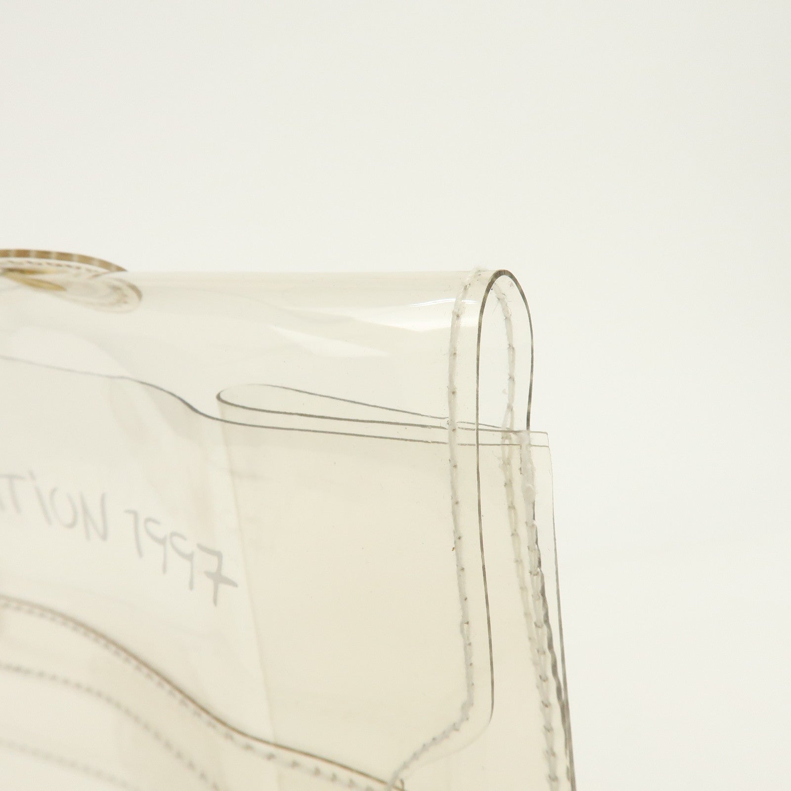 HERMES Vinyl Kelly Hand Bag Clear
