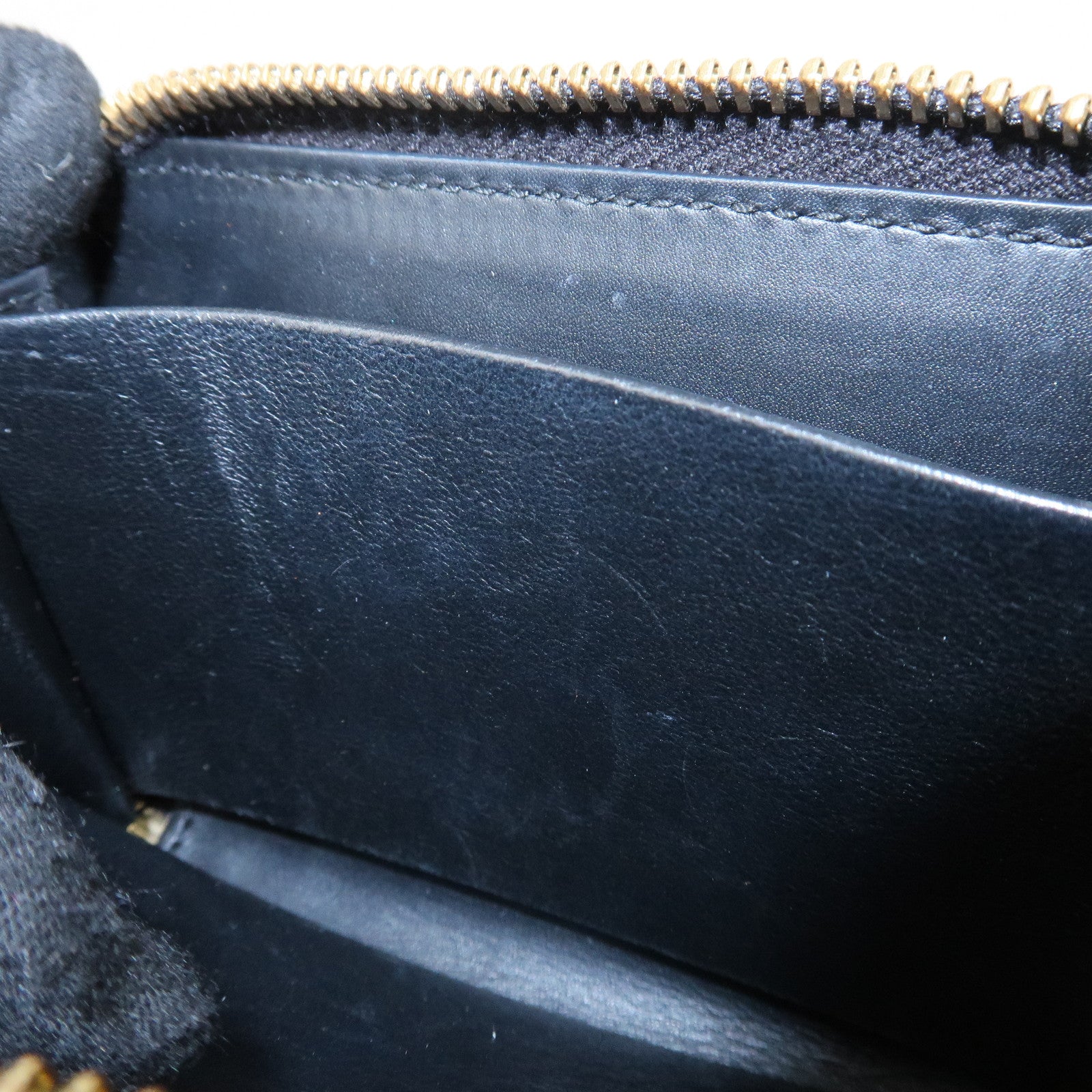 GUCCI Guccissima Leather Card Case Card Holder Black 447939 Used