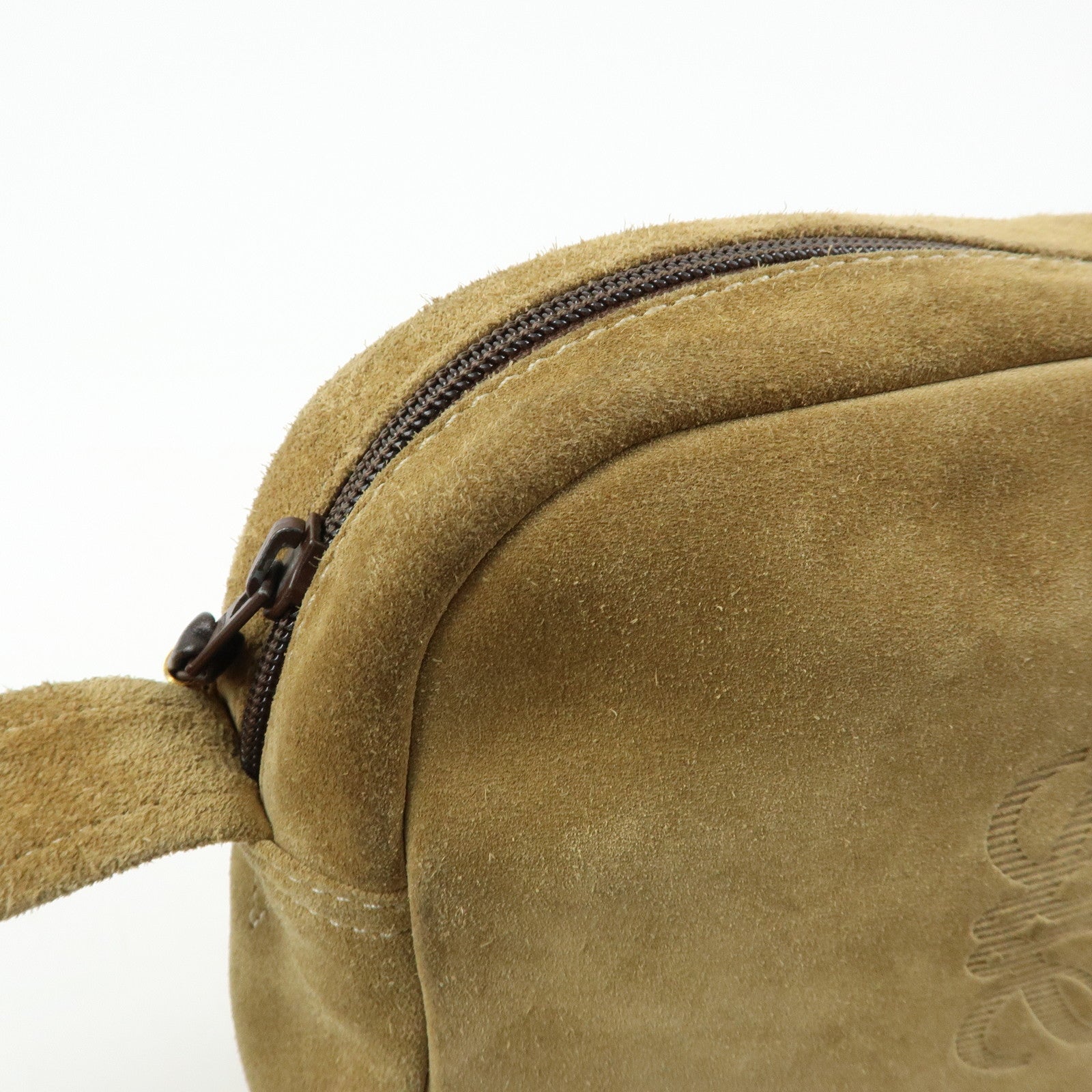 LOEWE Anagram Suede Leather Shoulder Bag Crossbody Bag Beige