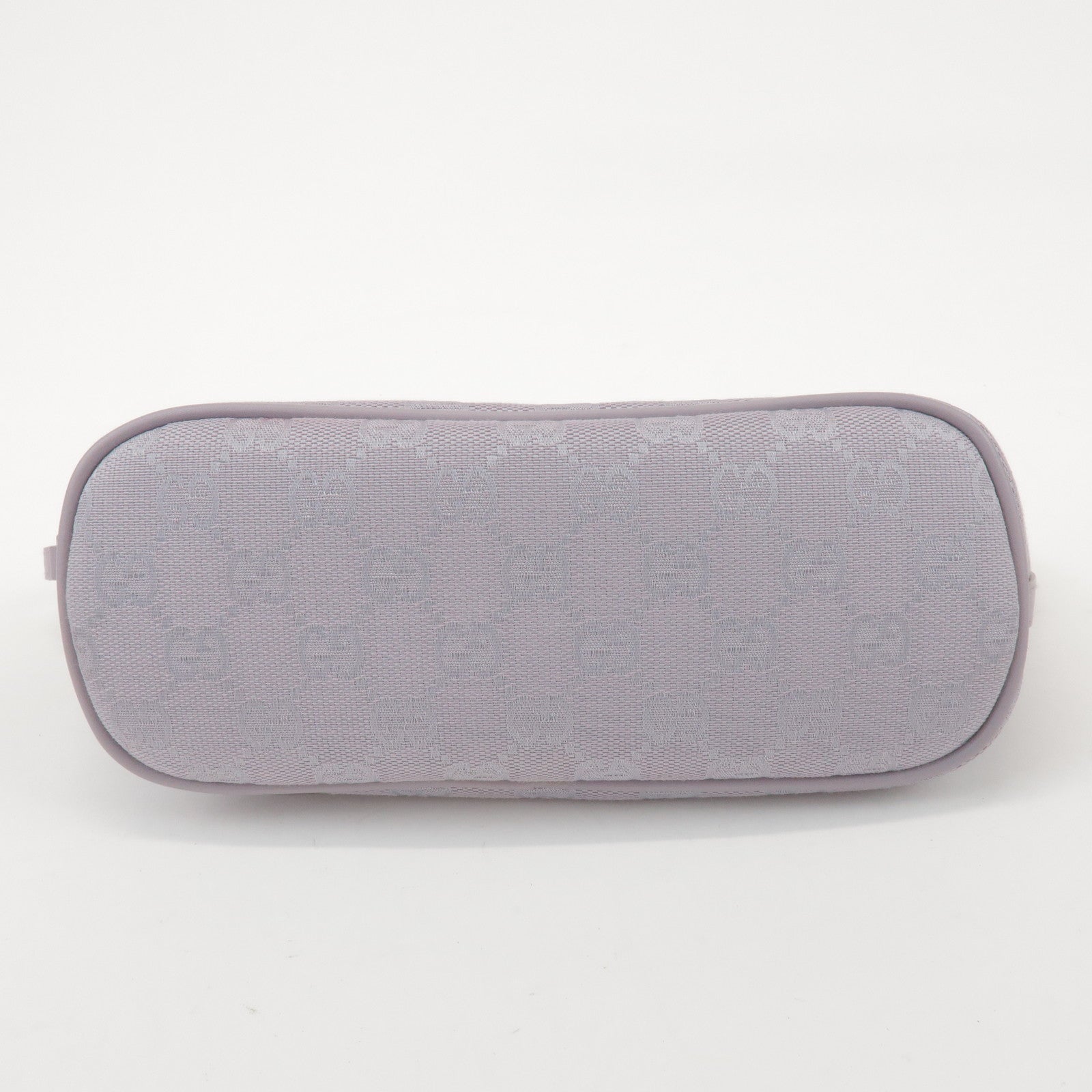 GUCCI Boat Bag GG Canvas Leather Hand Bag Pouch Light Purple 07198