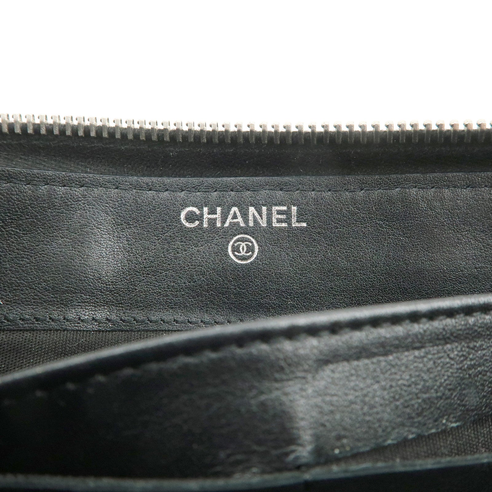 CHANEL COCO Mark Brilliant Matelasse Zippy Long Wallet Black A50106
