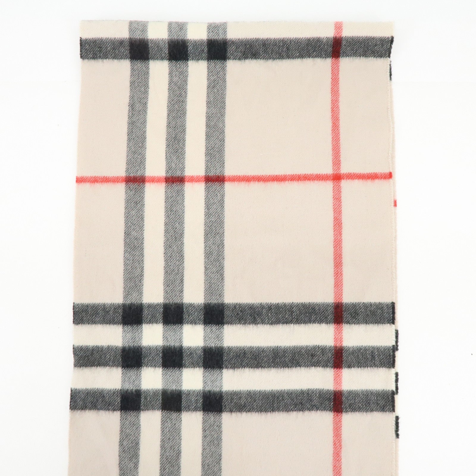 BURBERRY Plaid Cashmere 100% Scarf Nova Plaid Beige Black Red
