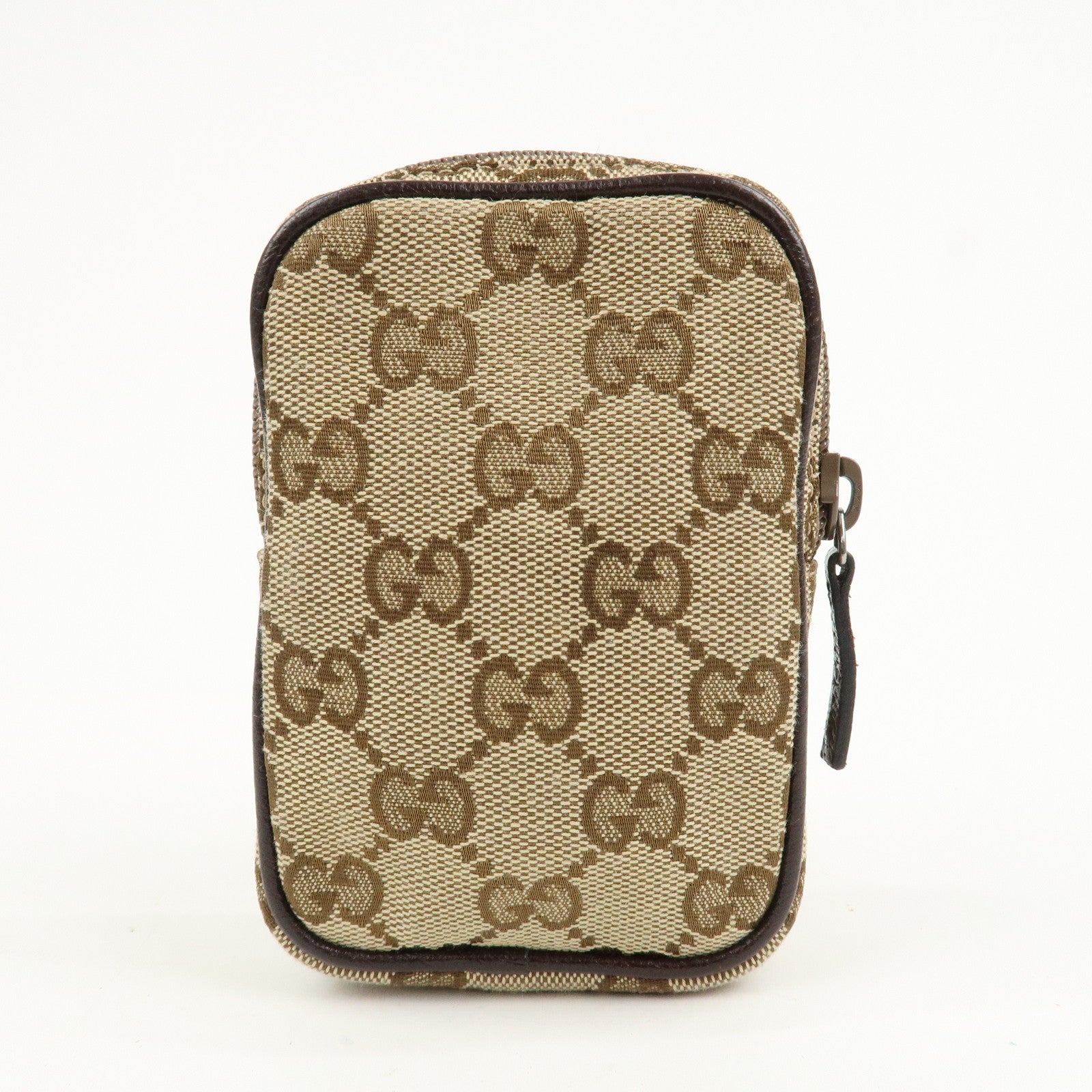 GUCCI GG Canvas Leather Cigarette Case Beige Brown 115249