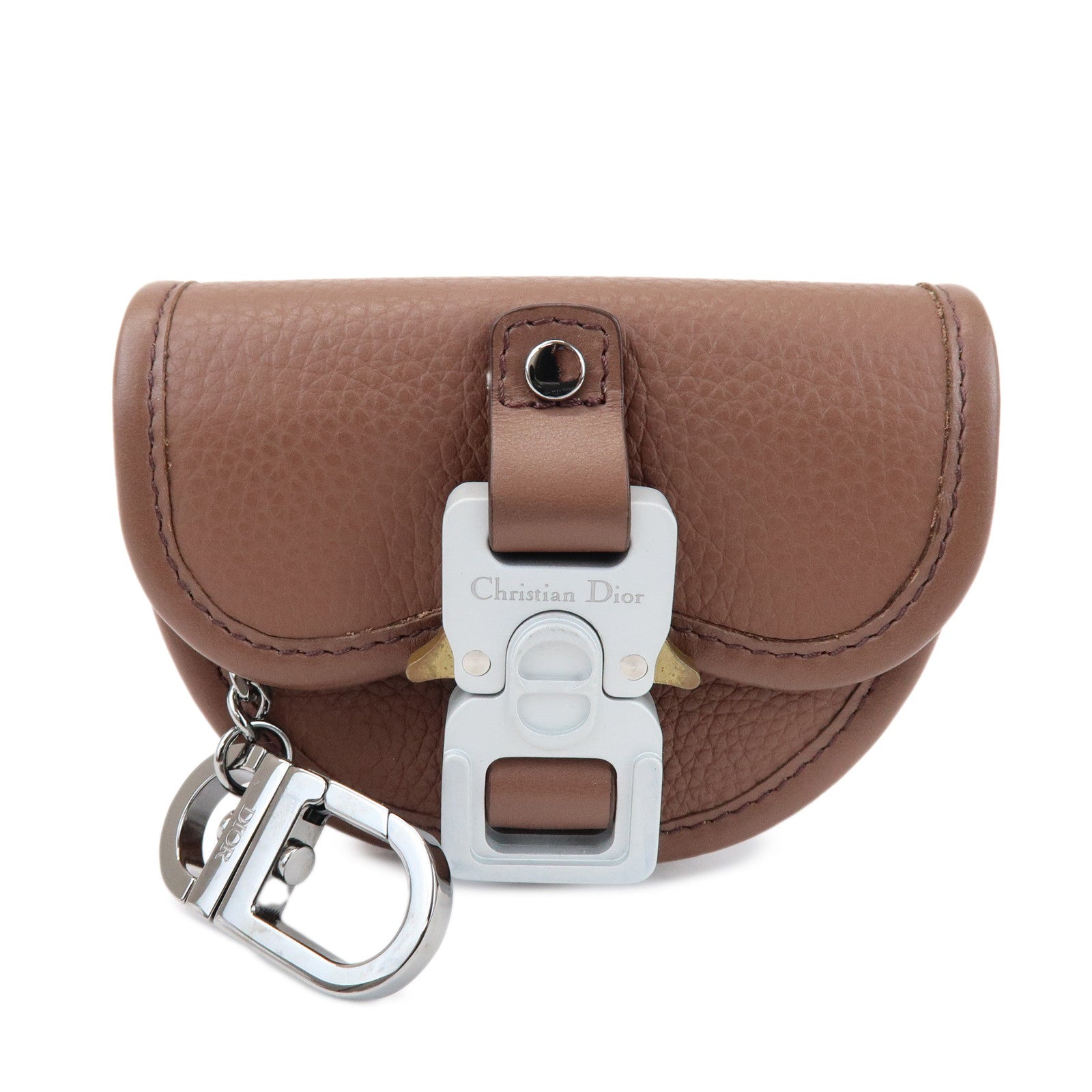 Christian Dior Leather Gallop Nano Pouch Coin Case Key Case Brown