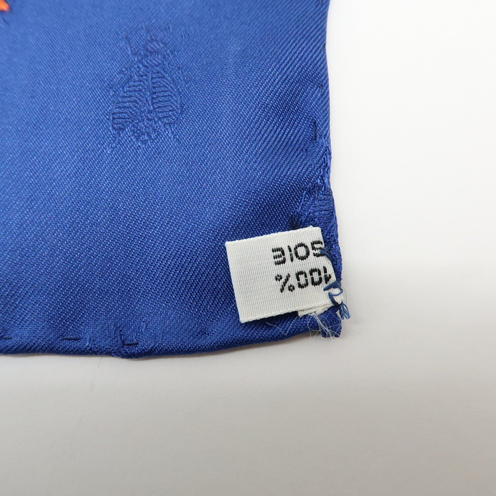 HERMES Carre 90 Silk 100% Scarf NAPOLEON Blue White