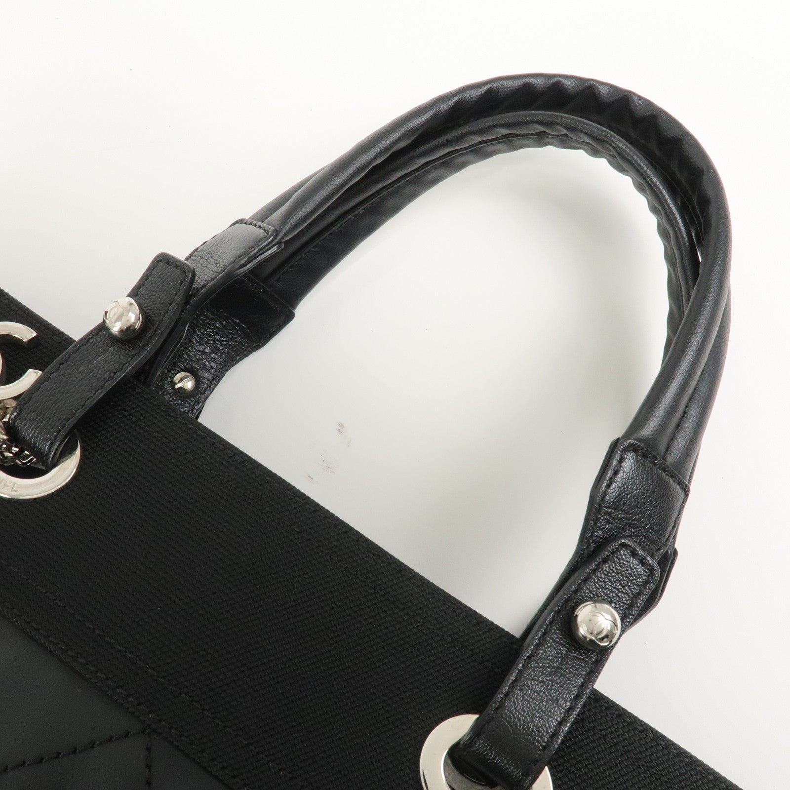 CHANEL Paris Biarritz Tote Bag Hand Bag MM Black A34209