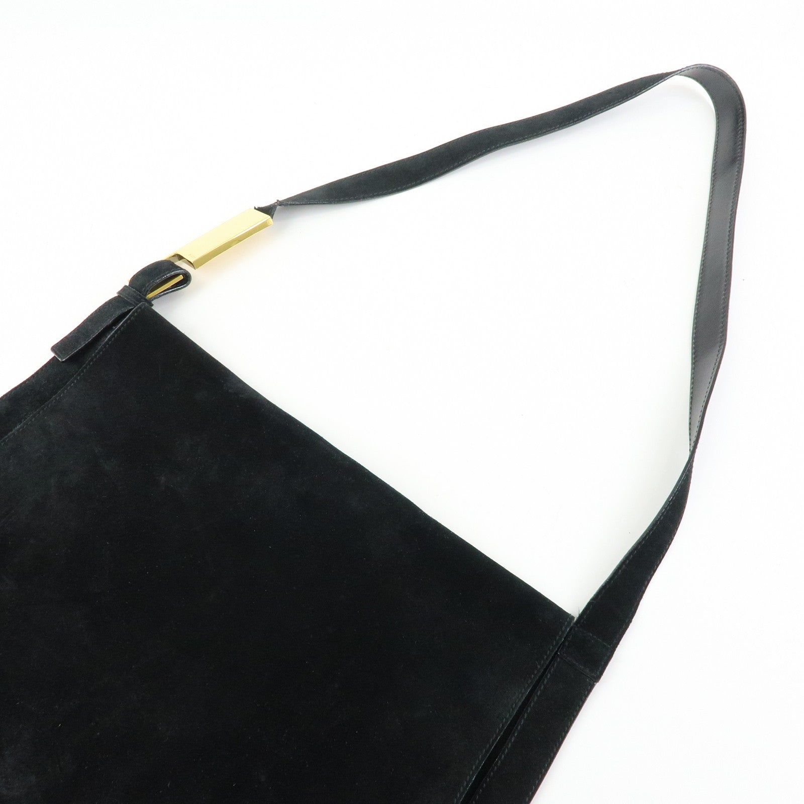 GUCCI Suede Shoulder Bag Crossbody Bag Black 001・2122・1931
