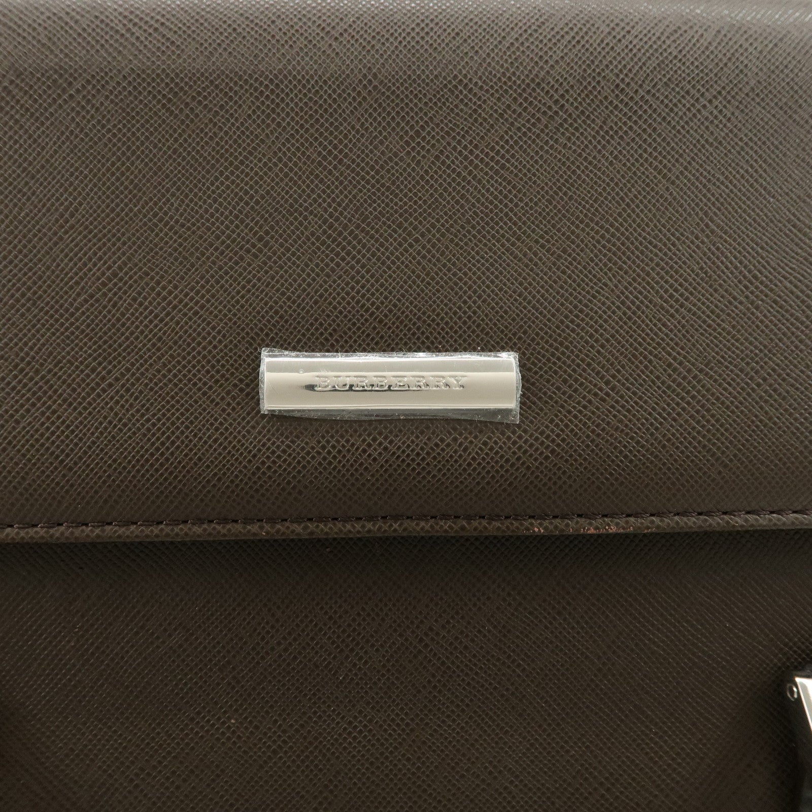 BURBERRY Leather Hand Bag Dark Brown