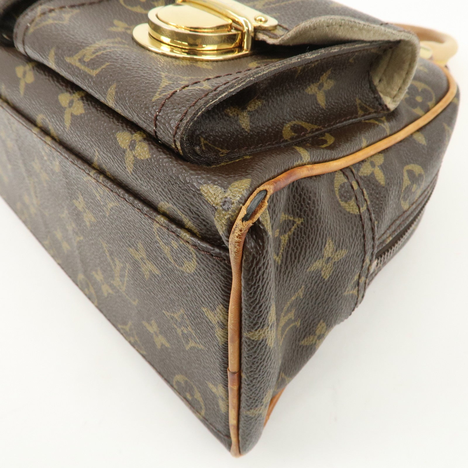 Louis Vuitton Monogram Manhattan PM Hand Bag Brown M40026