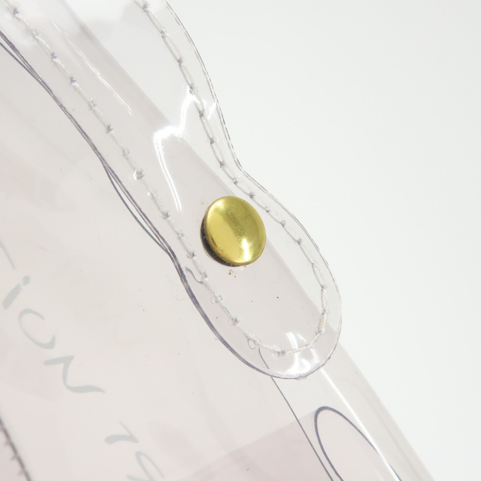 HERMES Vinyl Kelly Hand Bag Clear White