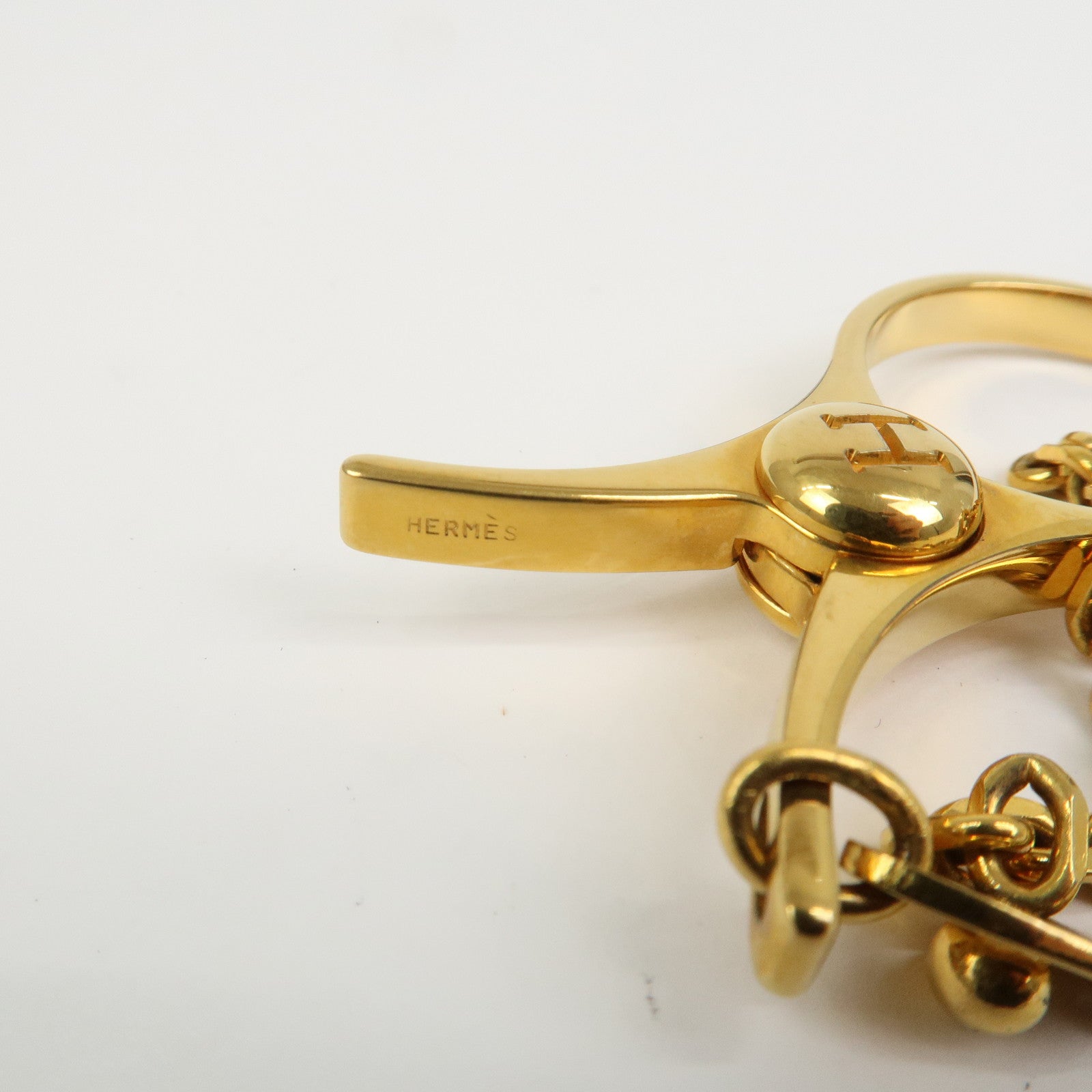 HERMES Filou Metal Glove Clip Glove Holder Gold