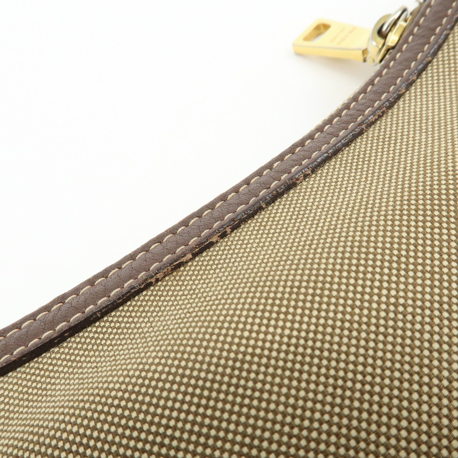 PRADA Logo Jacguard Leather Shoulder Bag Crossbody Bag Brown