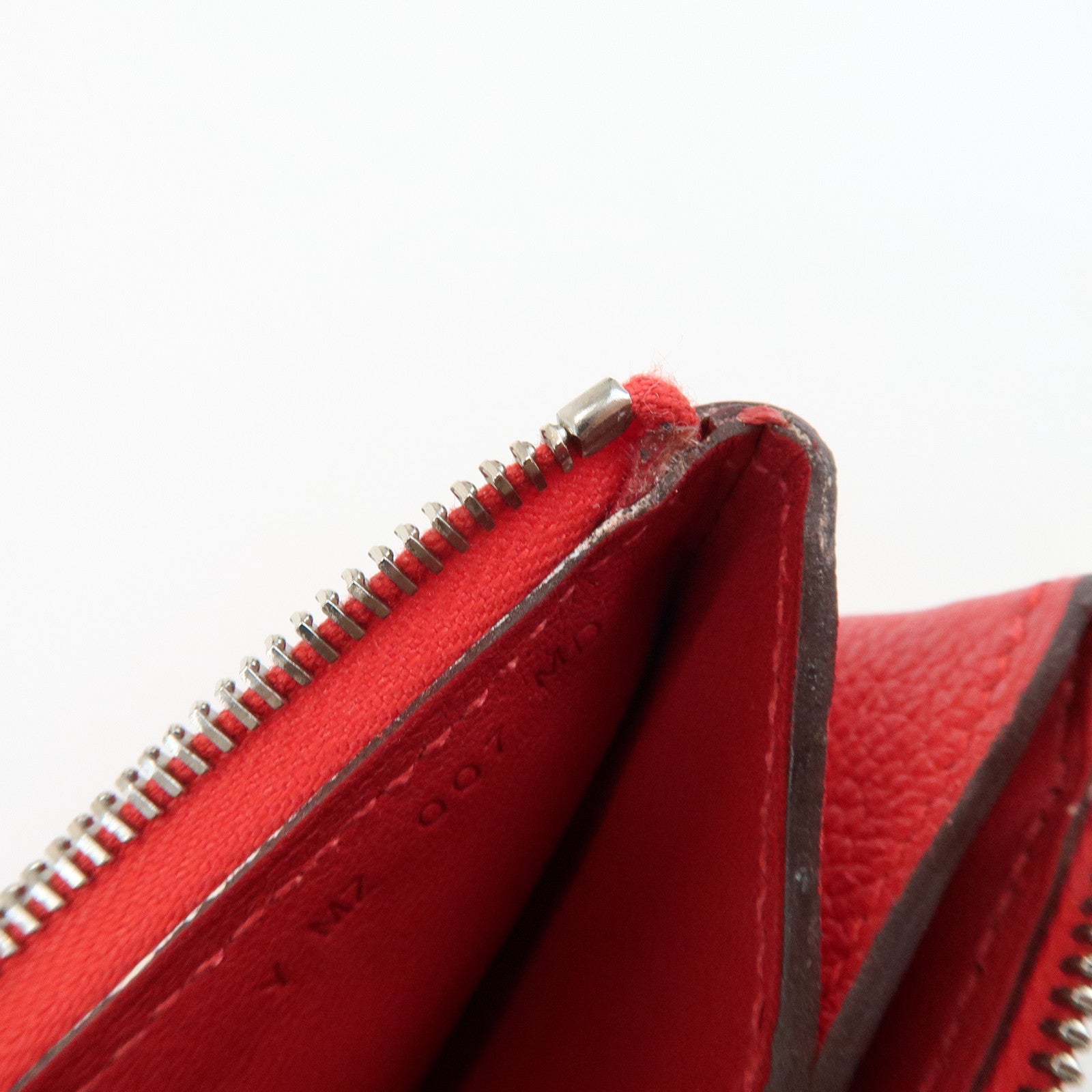 HERMES Logo Leather Atout PM Pouch Cosmetic Pouch Red