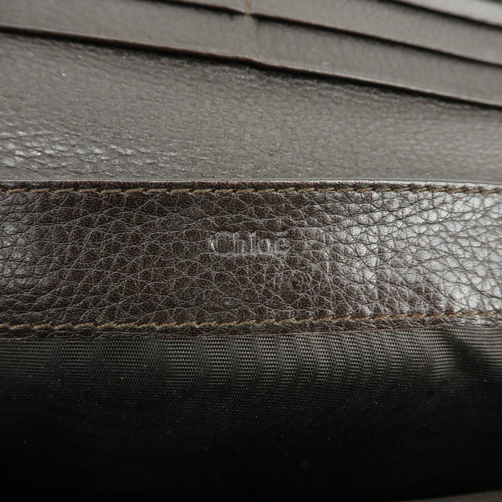 Chloe Paddington Leather Long Flap Wallet Dark Brown