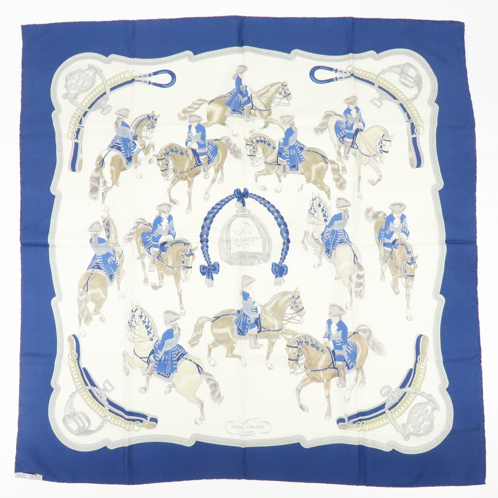 HERMES Carre 90 Set of 2 Silk 100% Scarf REPRISE MORS&FILETS