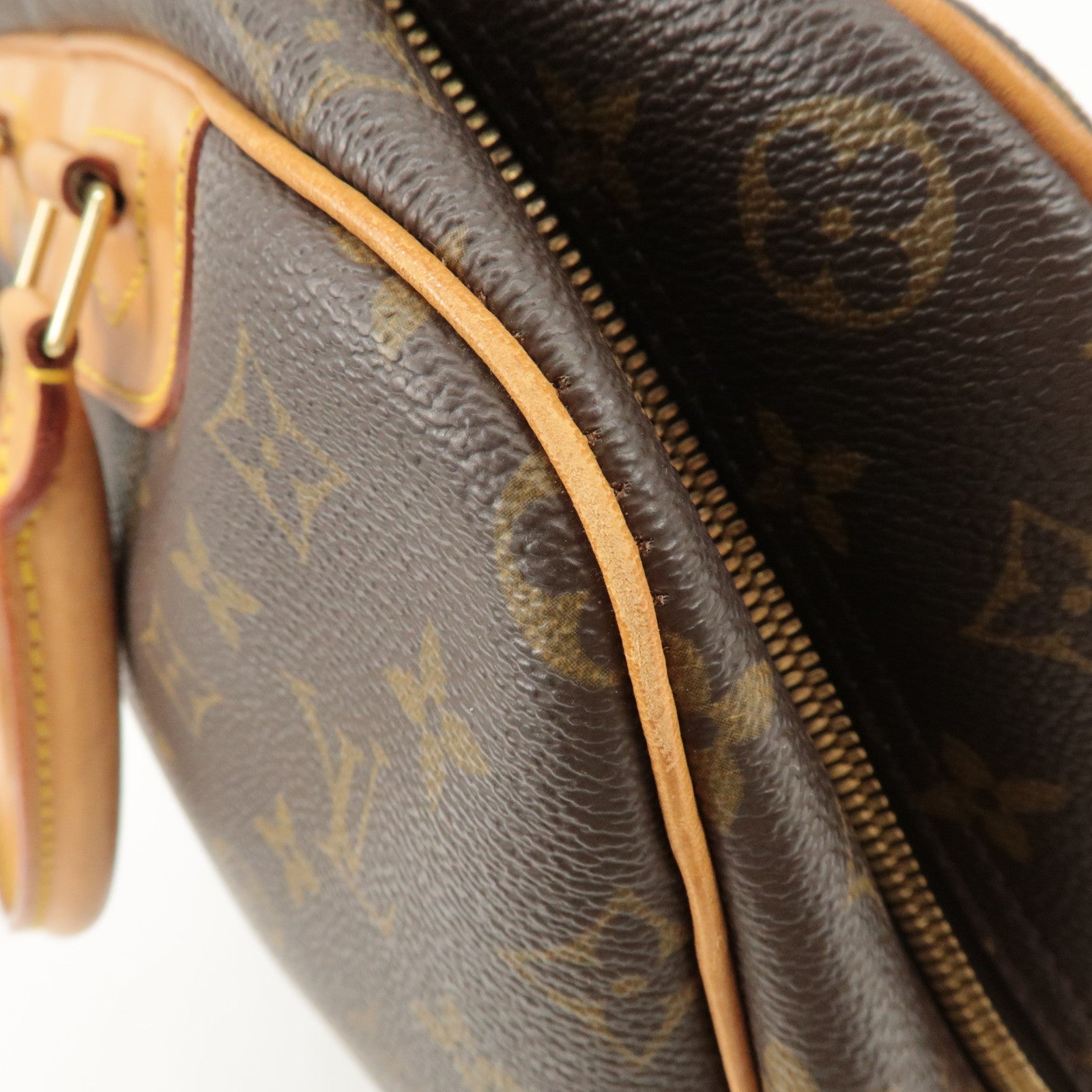 Louis Vuitton Monogram Deauville Hand Bag Brown M47270 Used