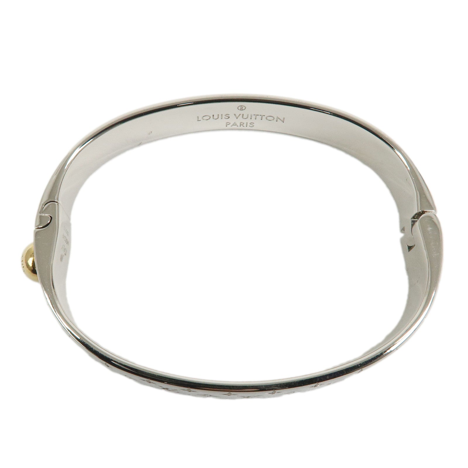Louis Vuitton Nanogram Cuff Size S Bracelet Palladium M00249