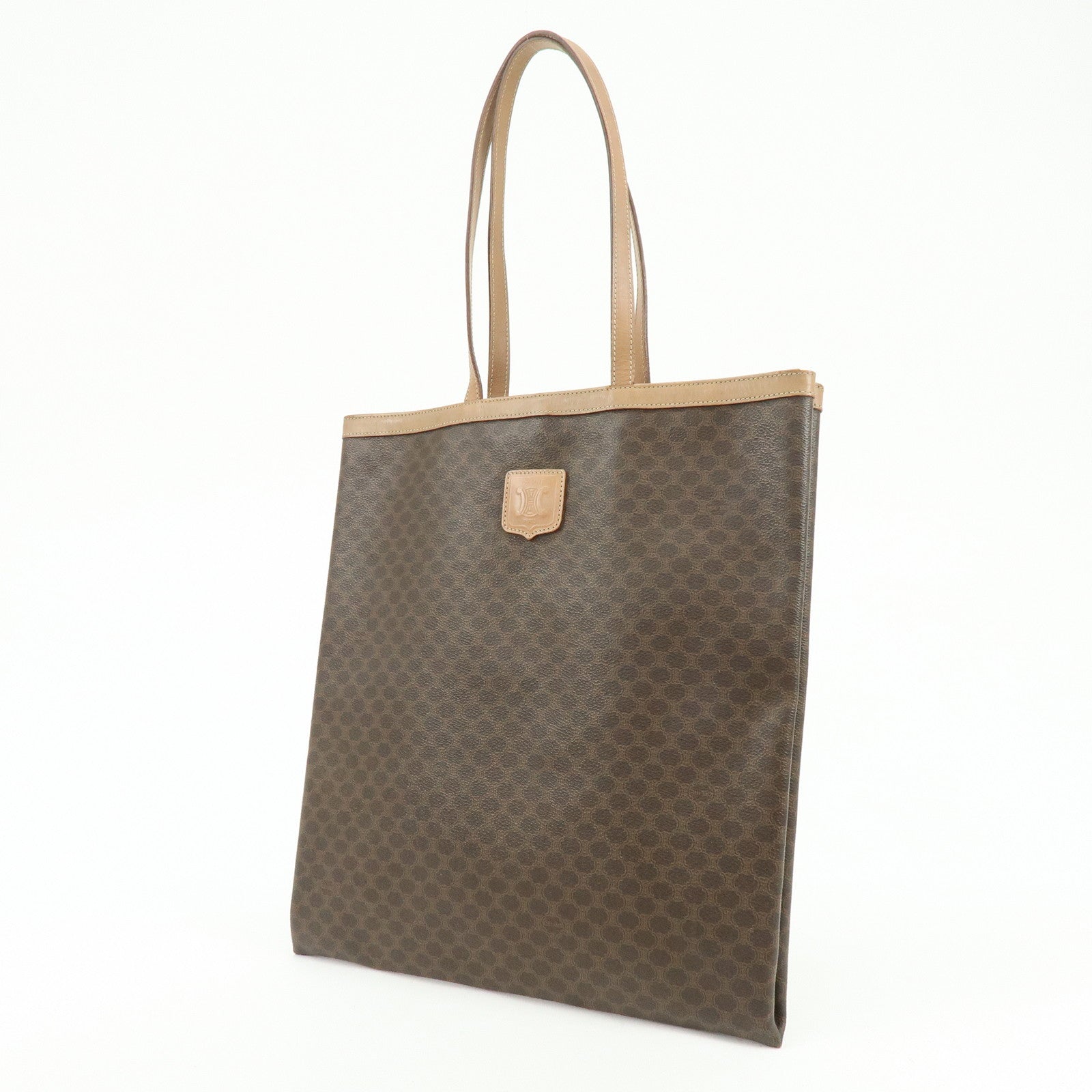 CELINE Macadam PVC Leather Tote Bag Shoulder Bag Brown