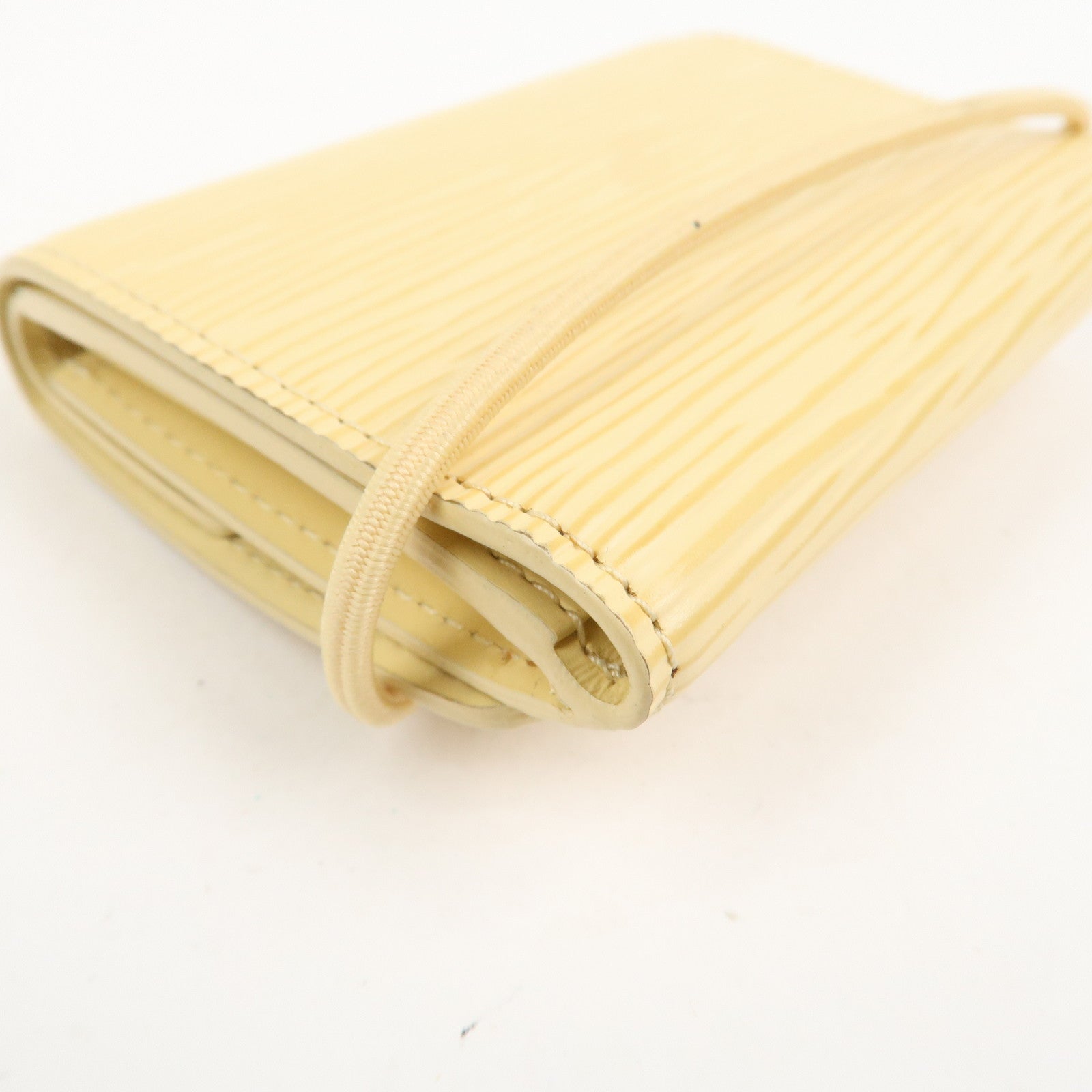 Louis Vuitton Epi Portefeuille Elastic Coin Purse Vanilla M6346A