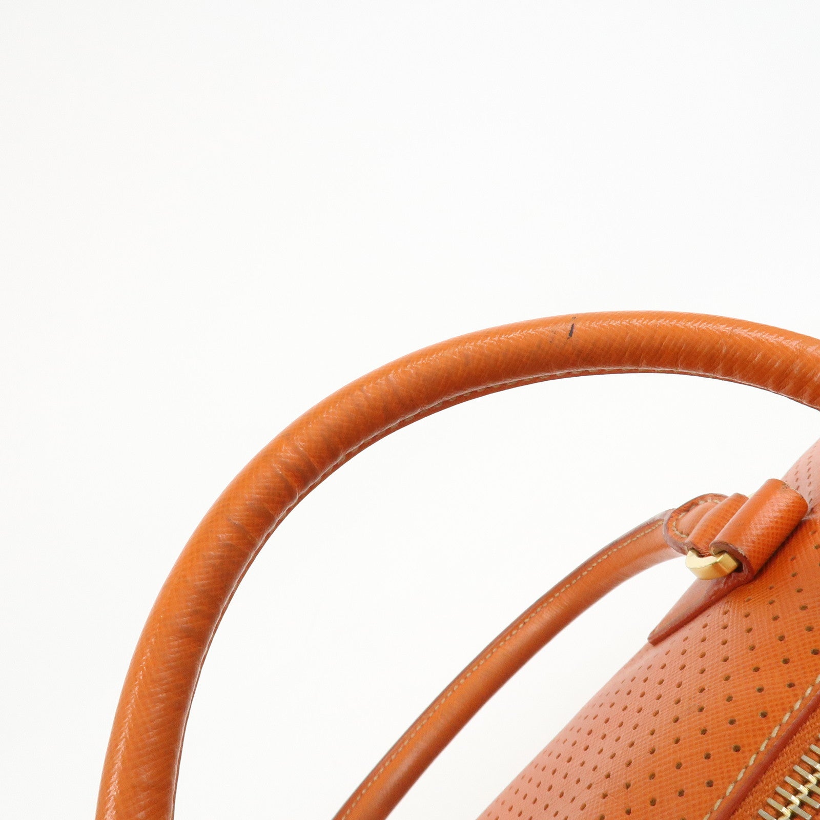 PRADA Saffiano Leather 2Way Bag Hand Bag Shoulder Bag Orange