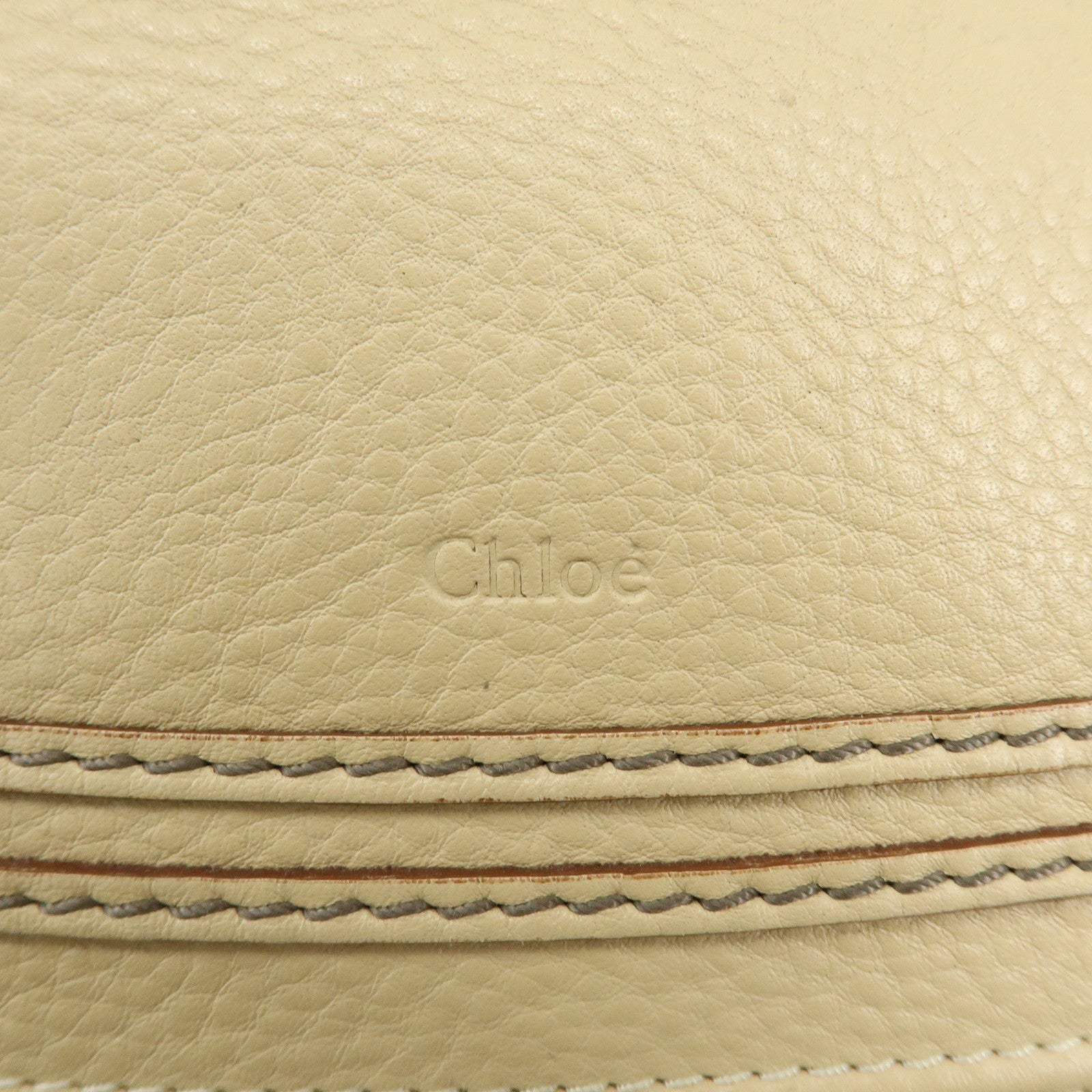 Chloe Mercy Leather Shoulder Bag Hand Bag Beige