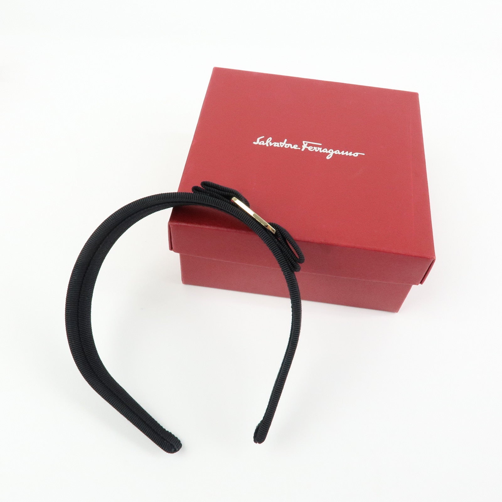 Ferragamo Vara Ribbon Viscose Headband Hair Accessory Black