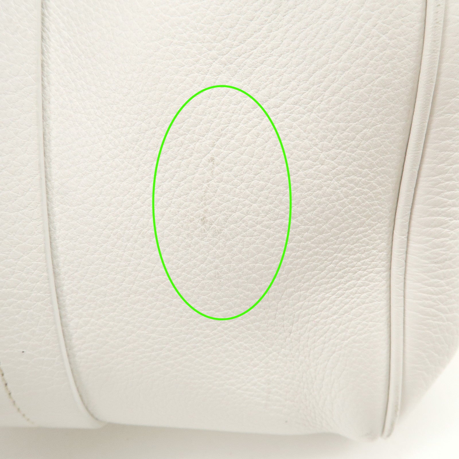 Christian Dior Logo Leather Hand Bag Boston Bag White