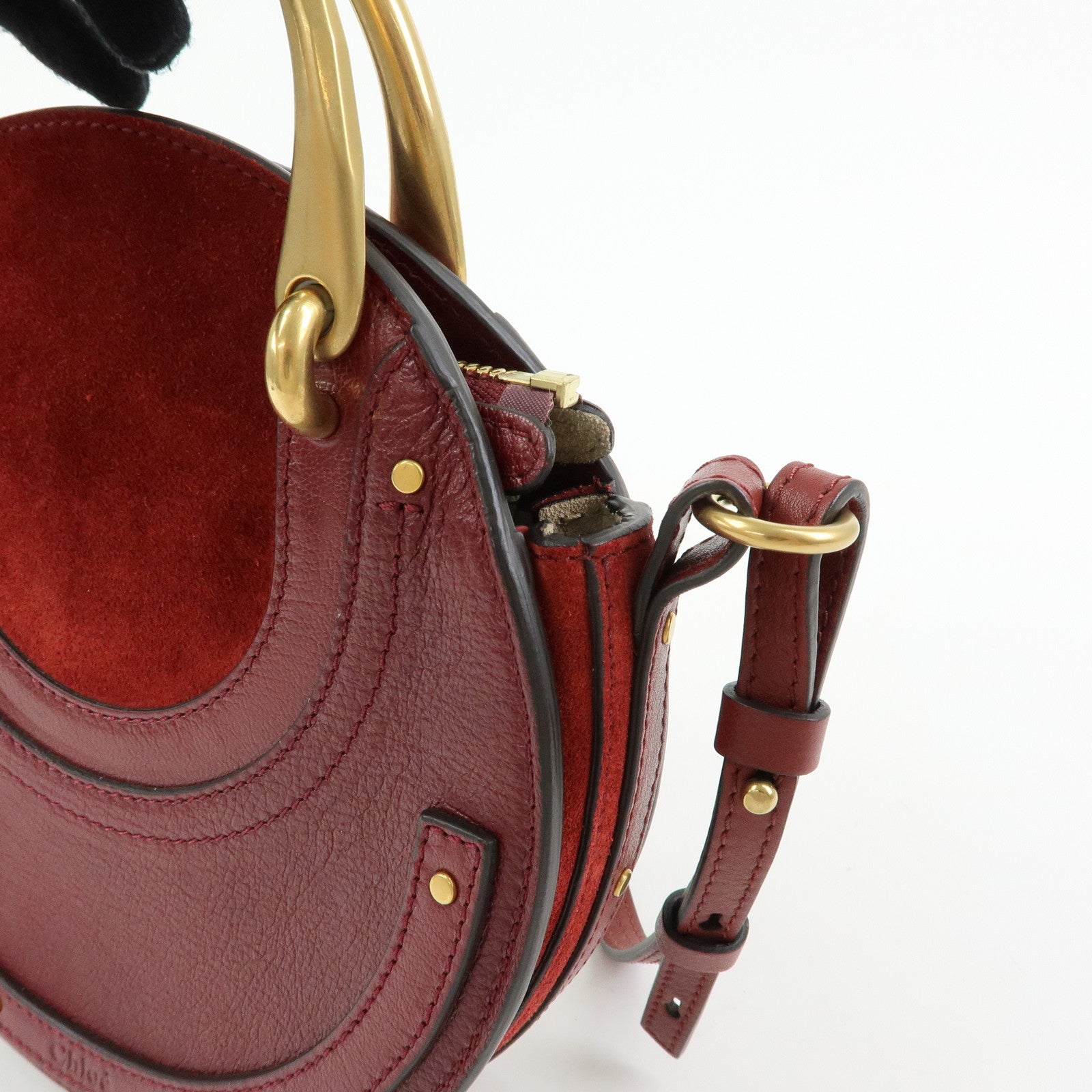Chloe Pixie Leather Suede 2Way Bag Hand Bag Shoulder Bag Bordeaux