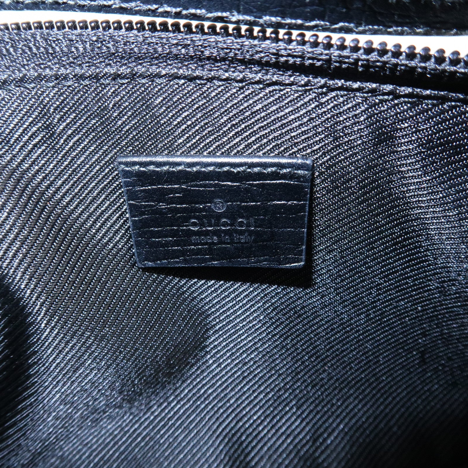 GUCCI Boat Bag GG Canvas Leather Hand Bag Black 07198