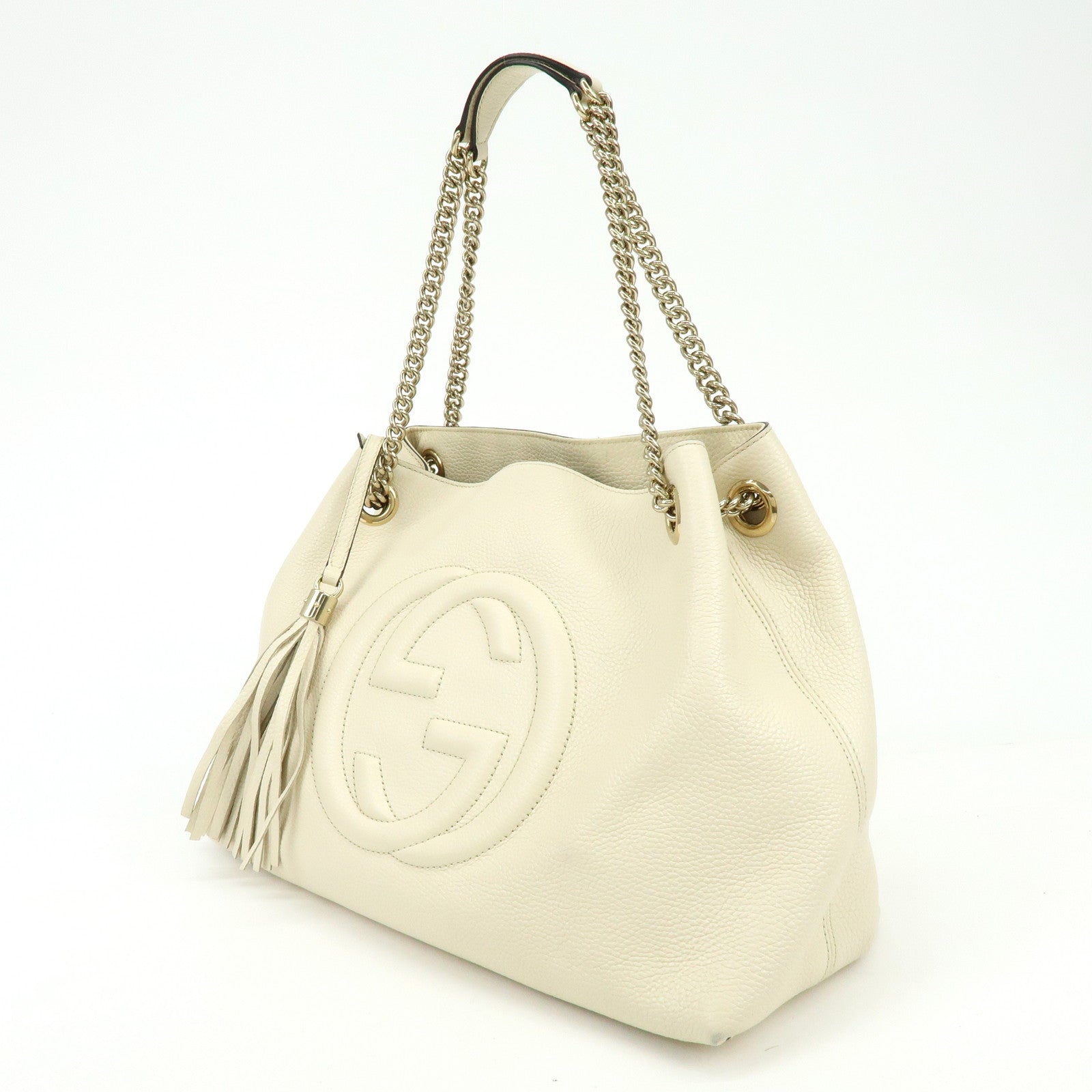 GUCCI SOHO Interlocking G Calf Leather Chain Shoulder Bag 536196