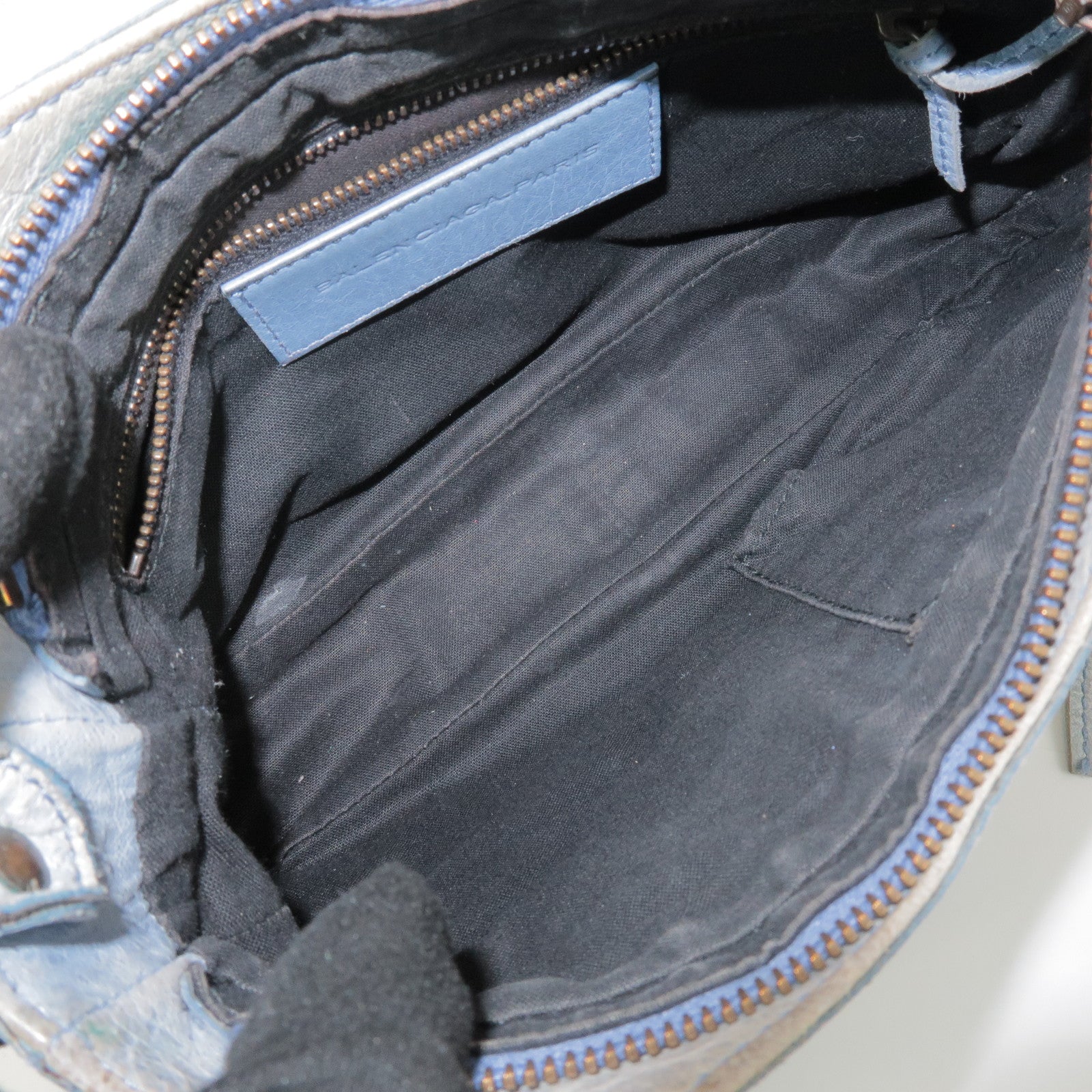 BALENCIAGA The Hip Leather Shoulder Crossbody Bag Light Blue 242803