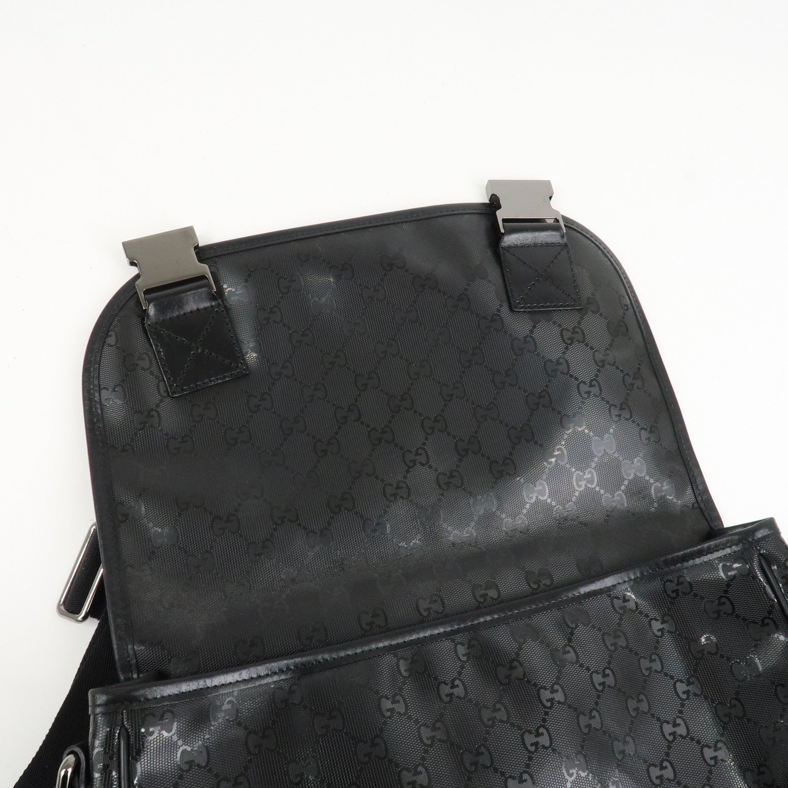 GUCCI GG Implement Canvas Shoulder Bag Crossbody Bag Black 201732