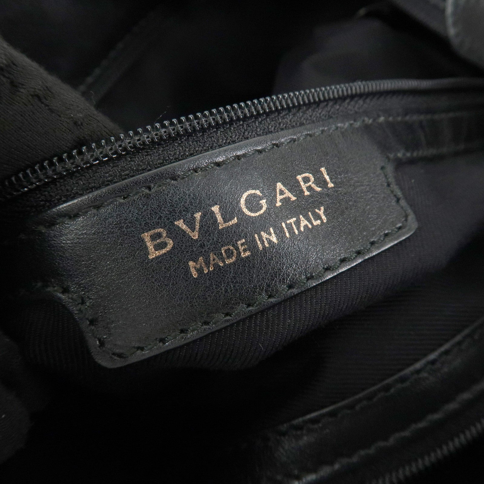 BVLGARI Leather B-Zero1 Shoulder Bag Hand Bag Black